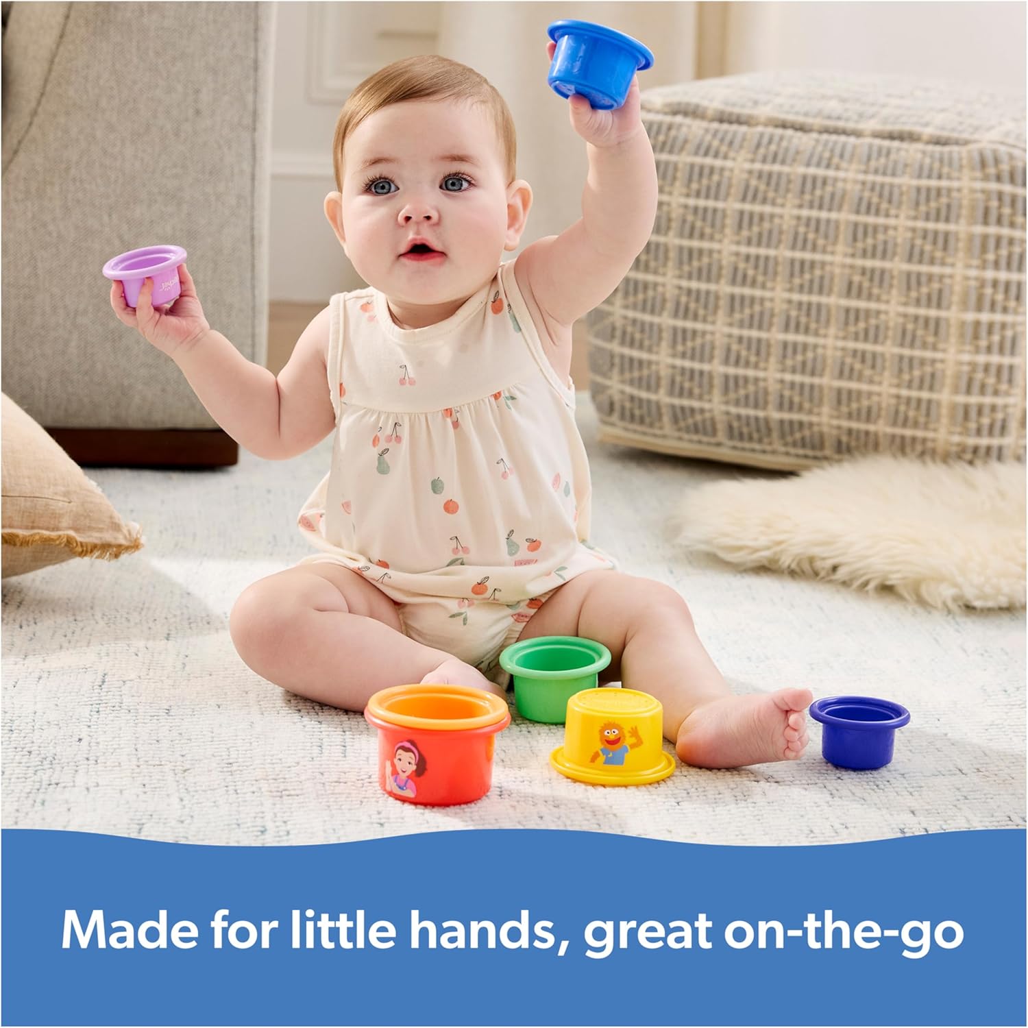 Ms. Rachel Official Rainbow Stacking Cups 7-Pack, Educational Toys & Toddler Toys for Girls & Boys Ages 6 Months to 2+ Years