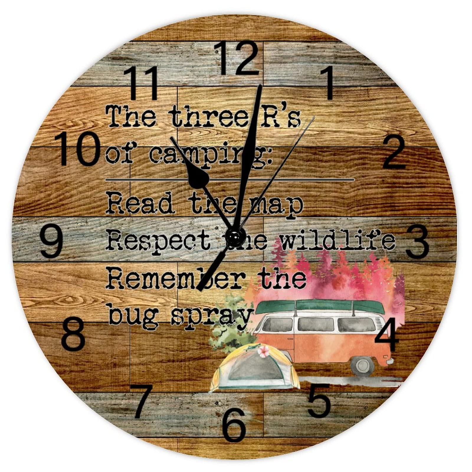 Horloge murale rustique camping pour decorer un van ou un chalet