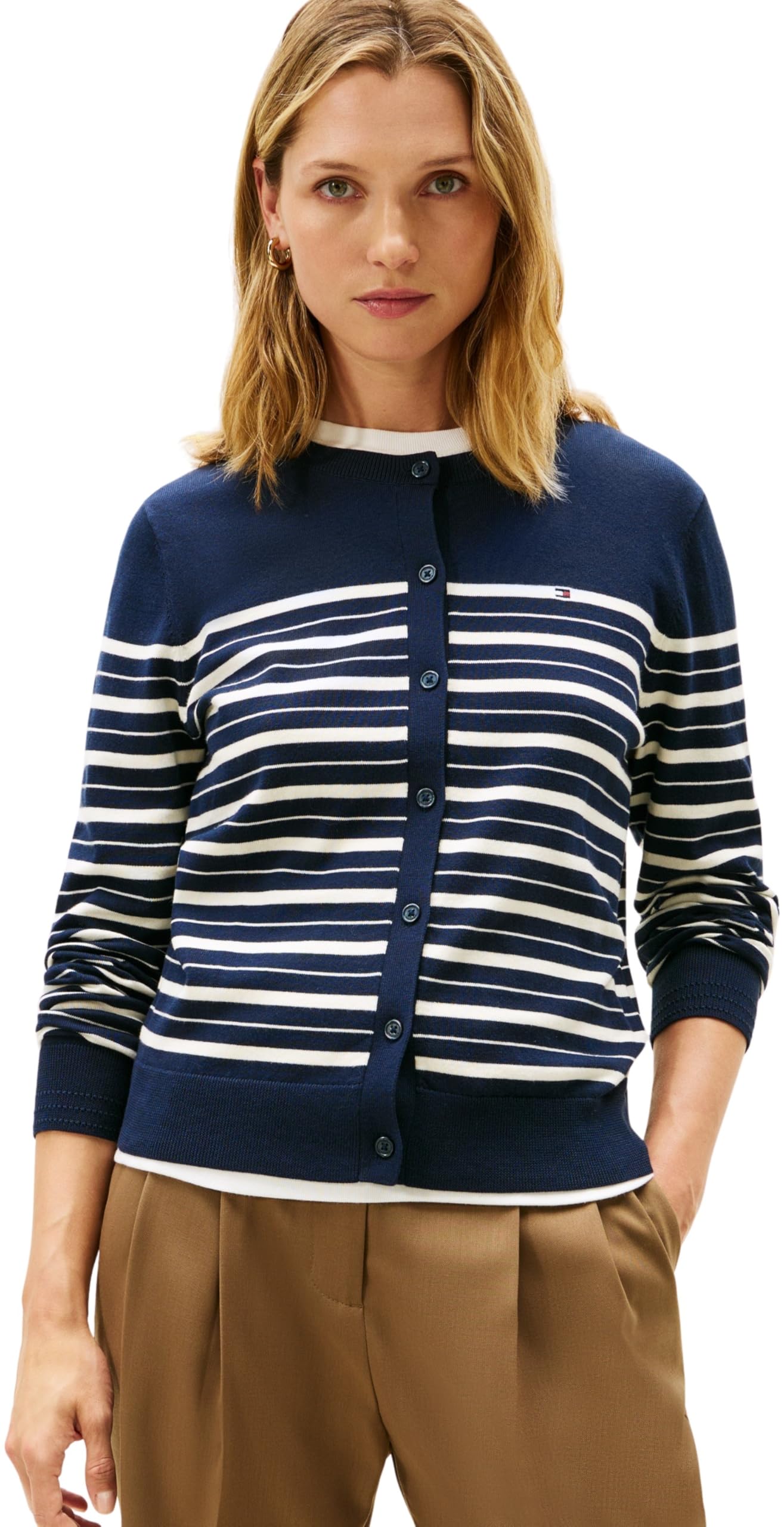 Tommy Hilfiger Damen Cardigan Jersey Stitch Cardigan Elegant