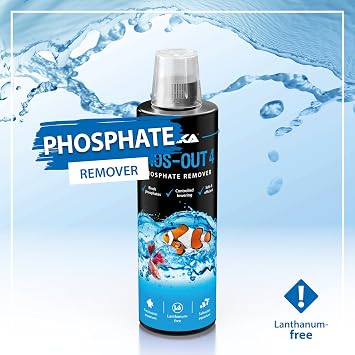 Phosphate Remover Aquarium 236 ml - Phos-Out 4 Lowers PO4 Fast | liquid phosphate remover, lanthanum-free, lowers phosphate fast, against algae, stable water values, freshwater, saltwater