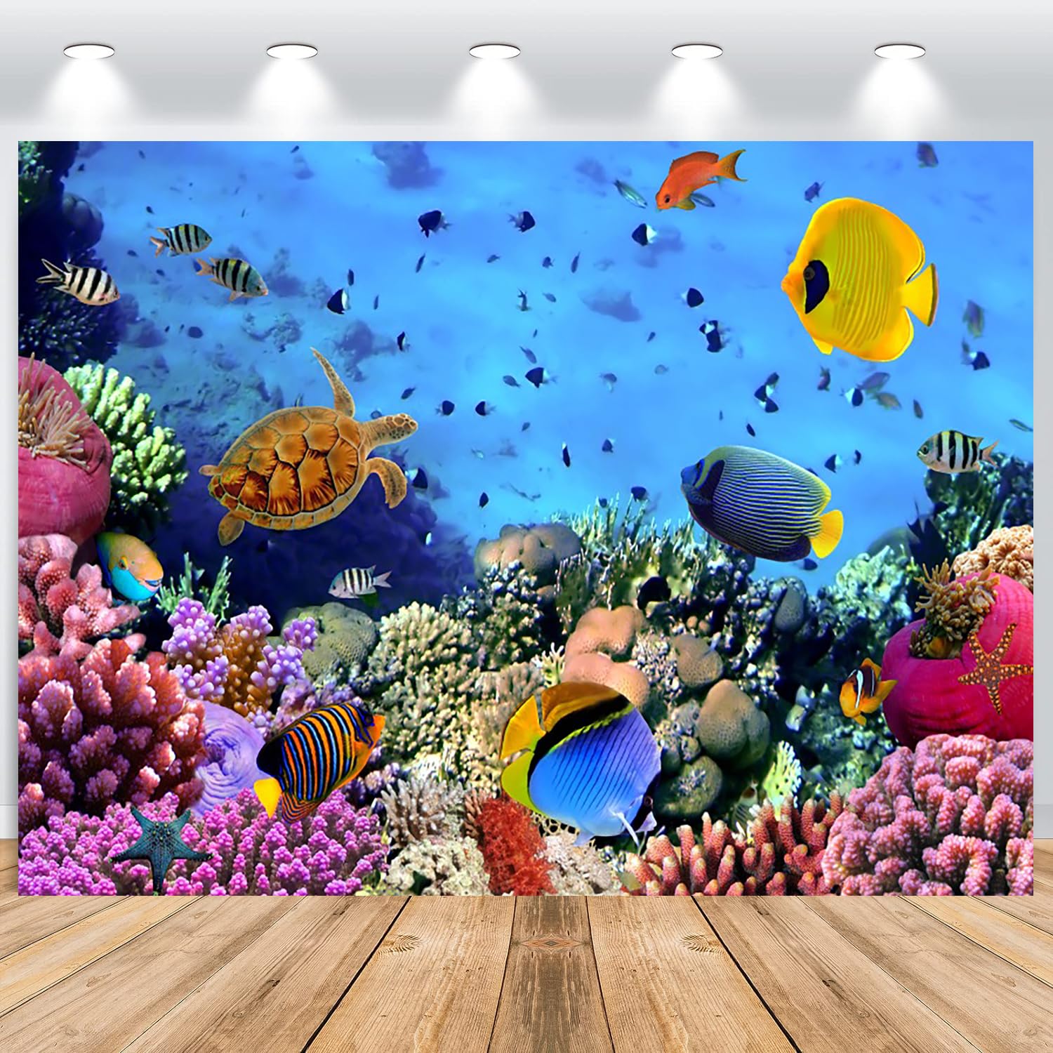 Toile De Fond Sous-marine 2,5x1,8 M - Fond Photo Vinyle, Thème Océan Pour Anniversaire Enfants
