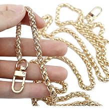 HEEHEE 39.4"100cm Mini Purse Chain Strap Delightful Extending DIY Metal Lantern Chains Replacement Straps with Buckles Wide 6mm Gold 1 Pack for Shoulder Cross Body Handbag