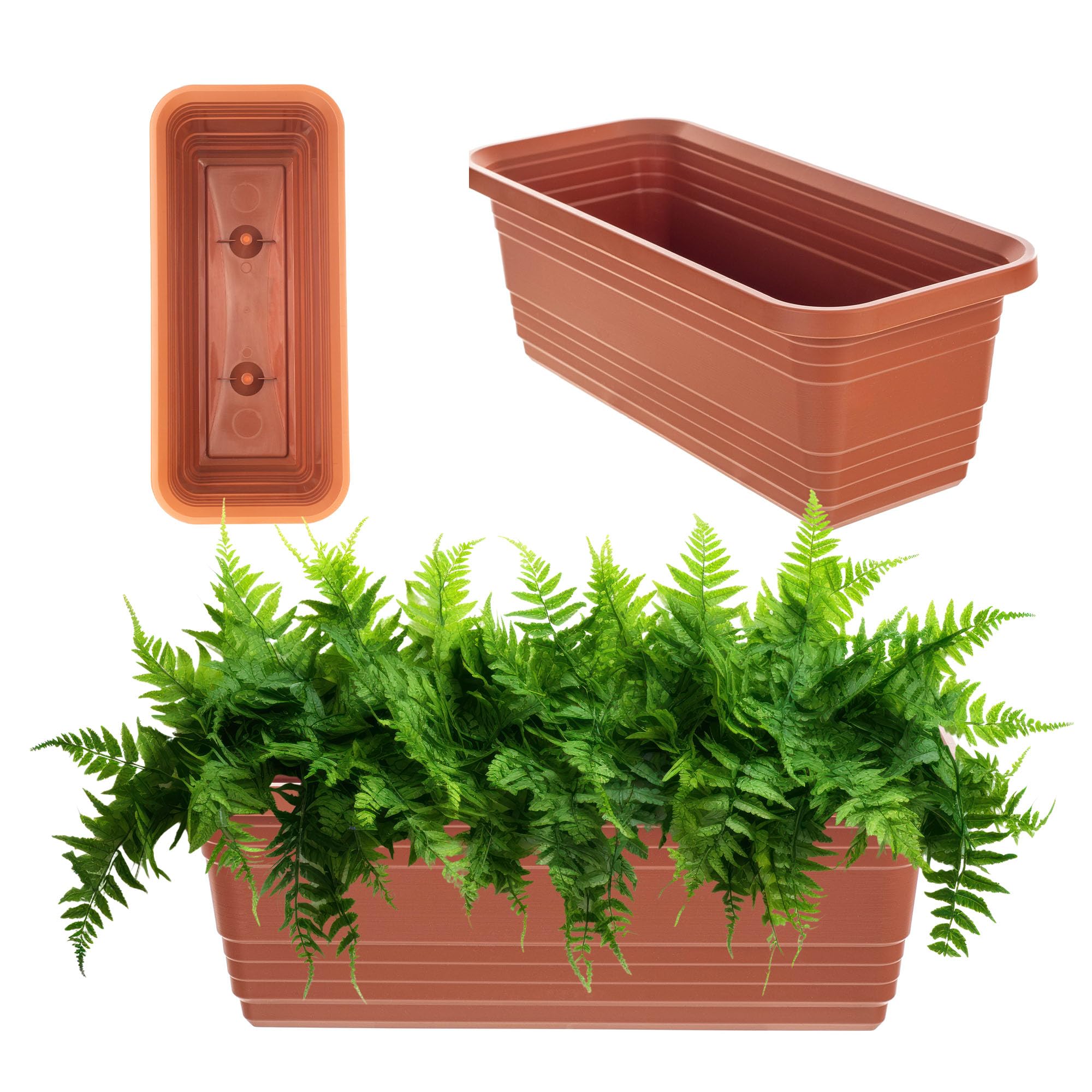 Hobby Hall Plantenbak Van Kunststof, 39x39cm, 7 Kleu Vierkante Bloempot Bloempot Met Wieltjes Plantenbak Met Afvoerkurk Antraciet Betonlook 764459830