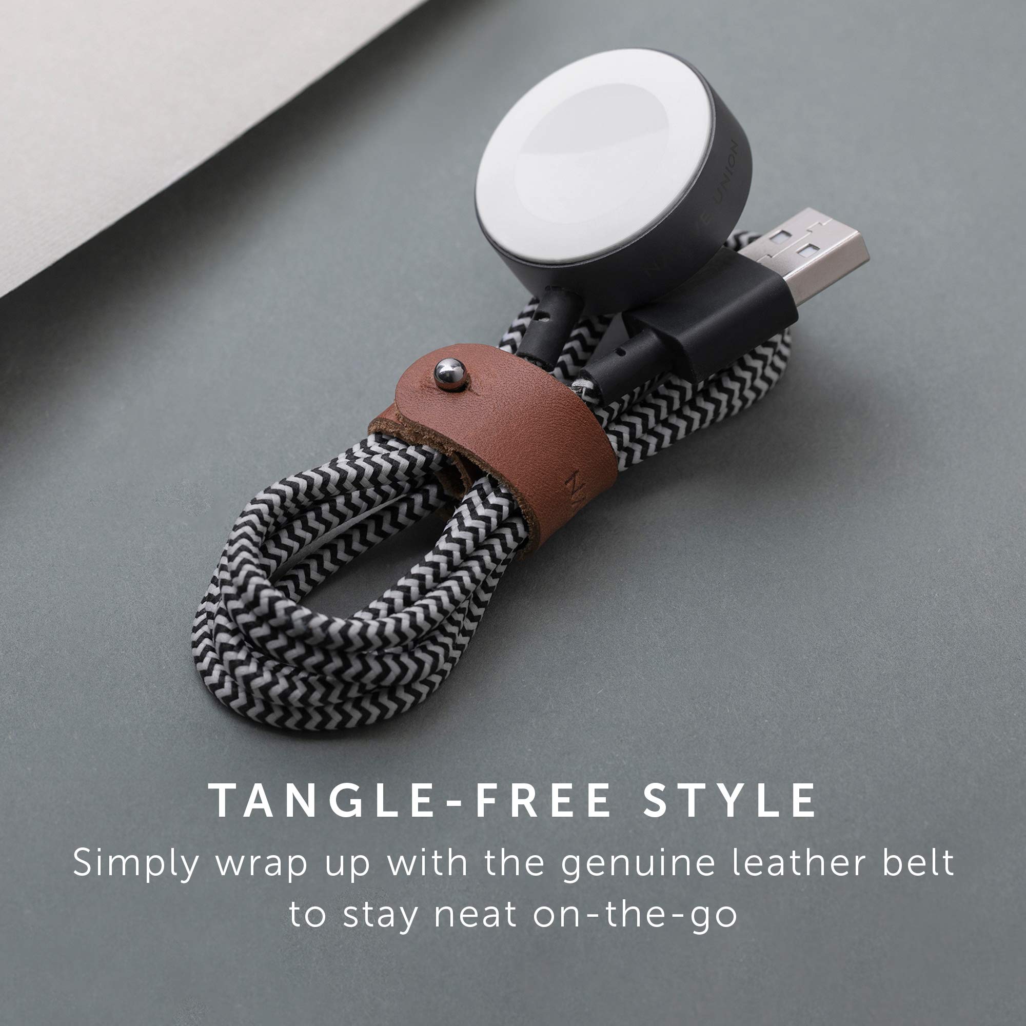 Native Union BELT Watch Cable – Ladekabel für die Apple Watch - 1,20 m (4 ft.) Langes Ladekabel für die Apple Watch Ultra, Serie 1-8, SE, AirPods Pro 2 [MFi-zertifiziert] (Rose)