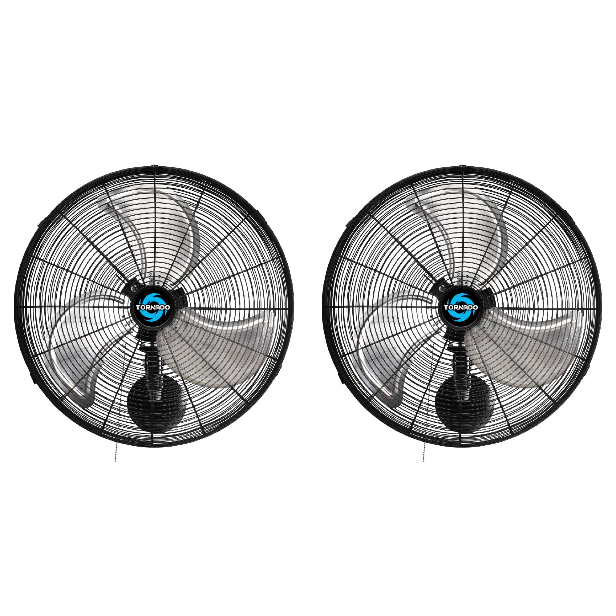 Tornado 2 Pack 16 Inch Pro Series Oscillating Wall Mount Fan -High Velocity Heavy Duty Metal Wall Mount Fan for Industrial, Commercial, Residential, and Greenhouse Use - UL Safety Listed