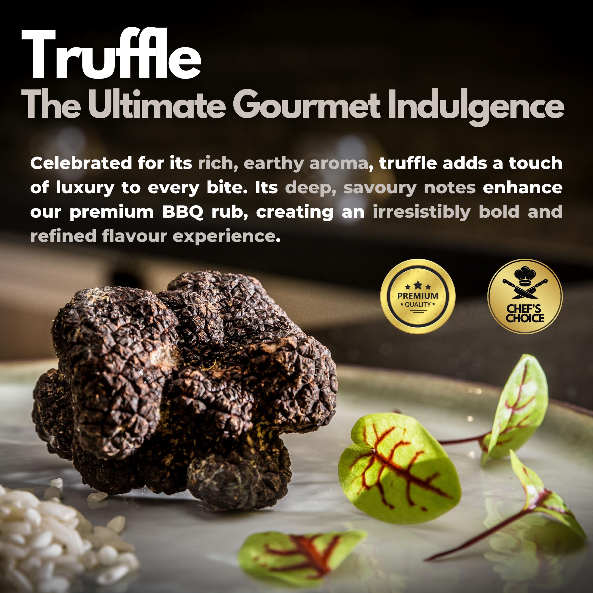 Assaisonnement premium à la truffe pour steak et barbecue – Édition limitée – Infusé à la truffe pour une saveur luxueuse – Mélange unique d'épices – Grand pot (200 g) - 2