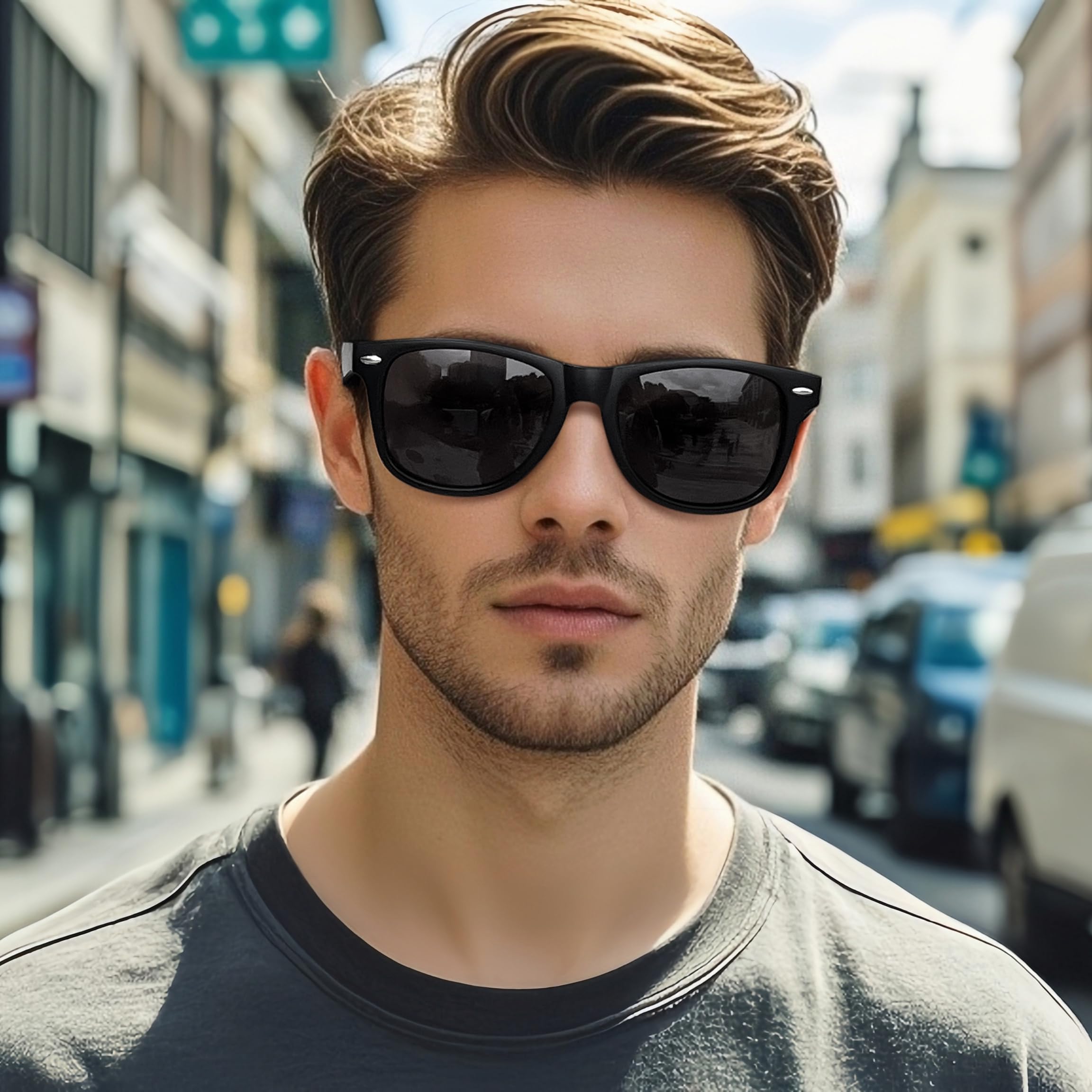 KANASTAL Polarisiert Sonnenbrille Herren und Damen Retro Klassische Rechteckig Sonnenbrille UV400 Schutz für Fahren Wandern Golf Angeln Outdoorsport