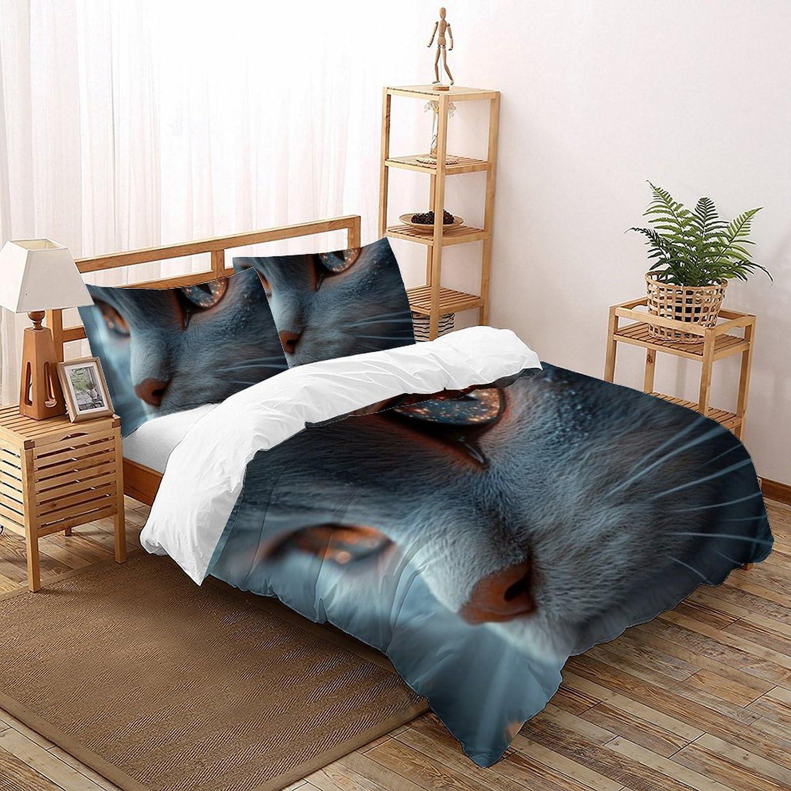 Housse de couette filles motif animaux 3D pour chambre d'enfant