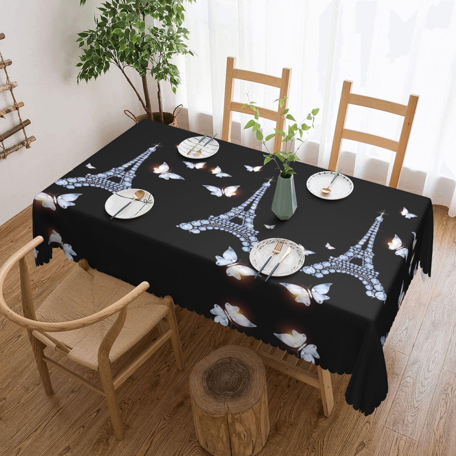 MROWYC Eiffel Tower Printed tablecloths are suitable for hotels, picnics, and parties, and can effectively protect the tabletop