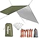 Unigear 防水タープ キャンプ タープ テント 軽量 日除け 高耐水加工 紫外線カット 遮熱 サンシェルター ポータブル 天幕 シェード アウトドア 収納ケース付 2-6人用 4サイズ (アーミーグリーン, L(300*300))