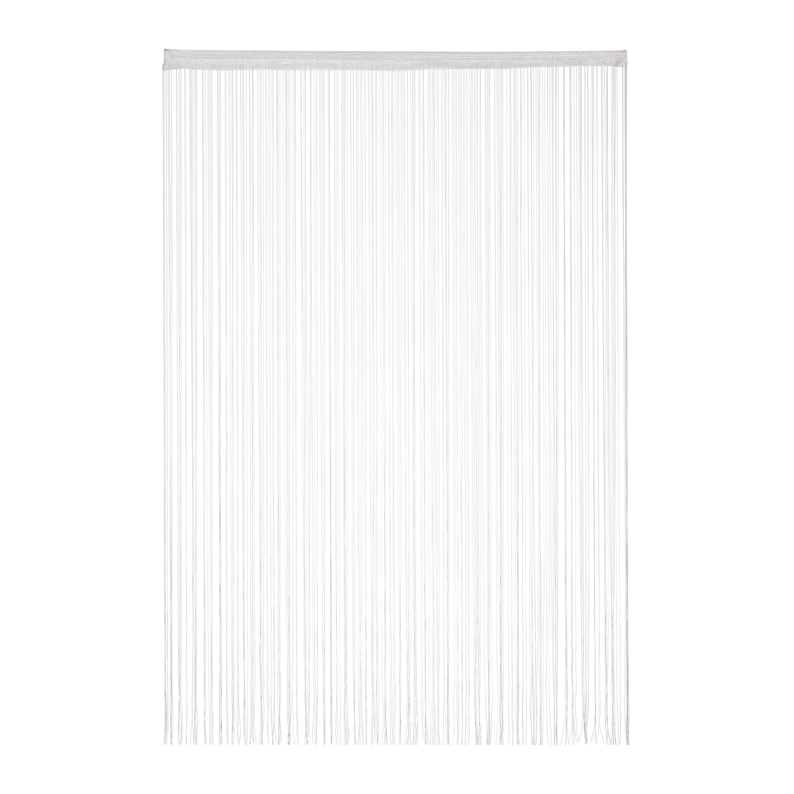 Relaxdays Rideau Fils, Lot de 5, Rideau de Porte ou fenêtre, 145 x 245, Rideau Spaghetti, pour Tringle, Peut être Raccourci, Blanc