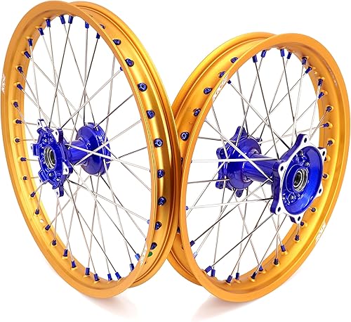 Miniatura 2 de KKE Ruedas todoterreno de fundición MX 2119 compatibles con YAMAHA YZ125 YZ250 YZ250F YZ450F 2003-2022 azul pezón