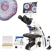 HSL Trinocular Compound Microscope for Adults Professional,9 inch LCD Digital Microscope kit,Electron microscopes Light,Biological Microscope LAB with Screen 400x 1000x Micro Scope