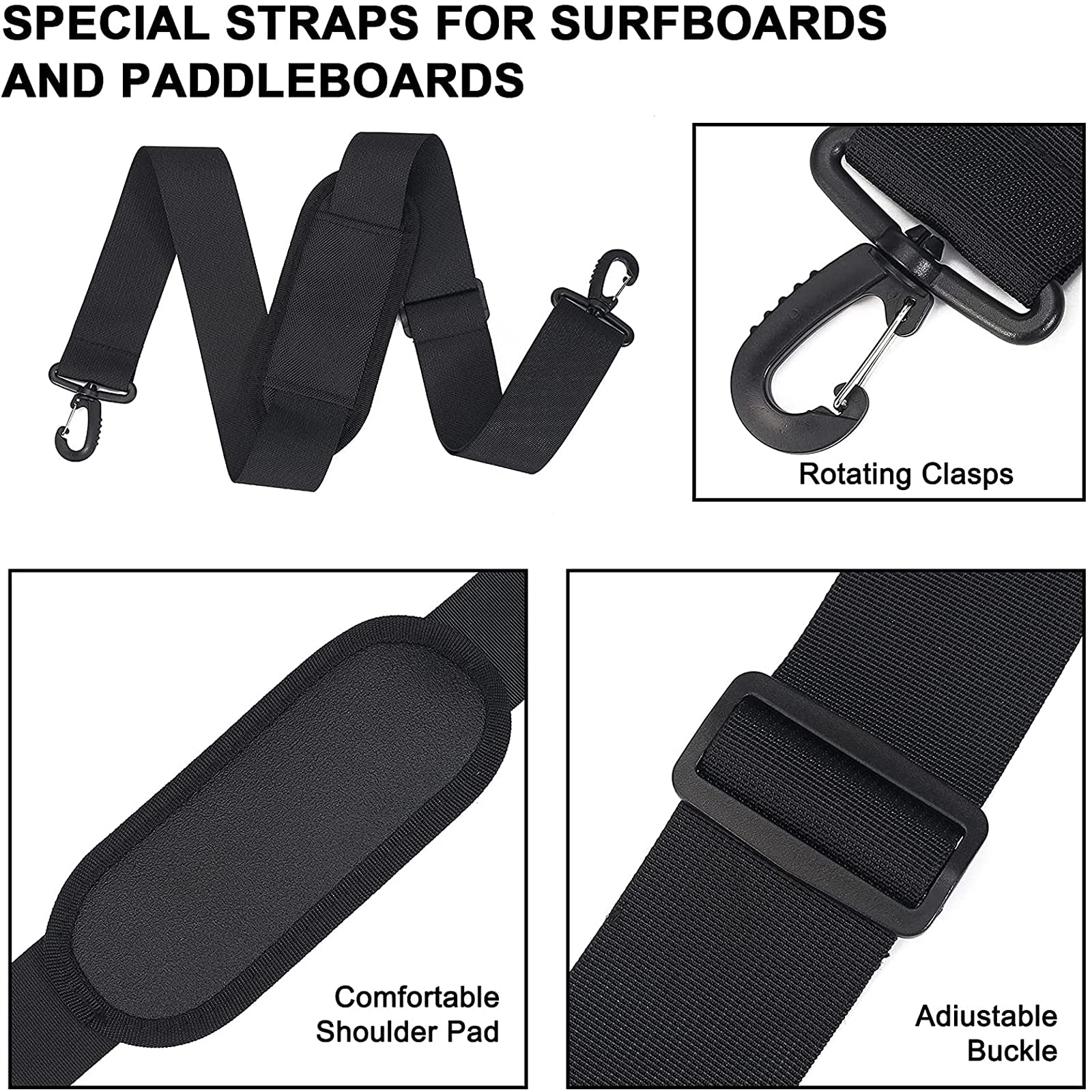 MOPHOEXII 2 Pack kick scooter schouderriem, verstelbare kick scooter riemen en extra dikke anti-slip schouder, draagriem voor strandstoel