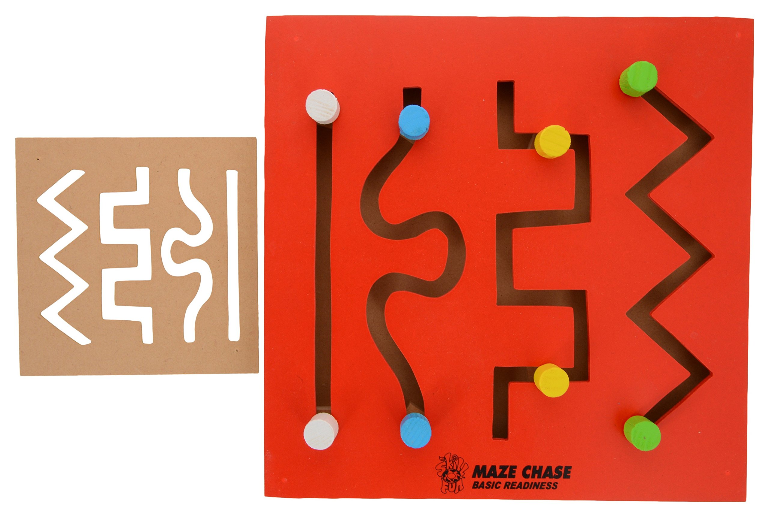 Skillofun H-15A Wooden Maze Chase - Basic Readiness, Multi Color - Kids, Non-Toxic eco-Friendly Wooden Puzzle Toy, Engages Children with Vibrant Colors and aids in fine Motor Skills Development-image-39