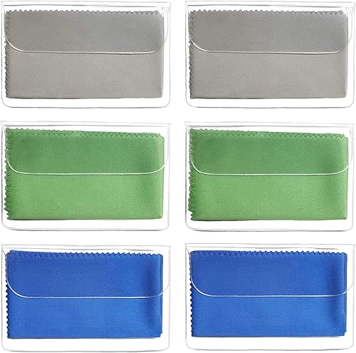 Miniatura 1 de Paquete de 6 toallitas de limpieza de microfibra de 6 x 7 pulgadas para lentes, lentes de sol, lente de cámara, tableta, iPad, teléfono inteligente,