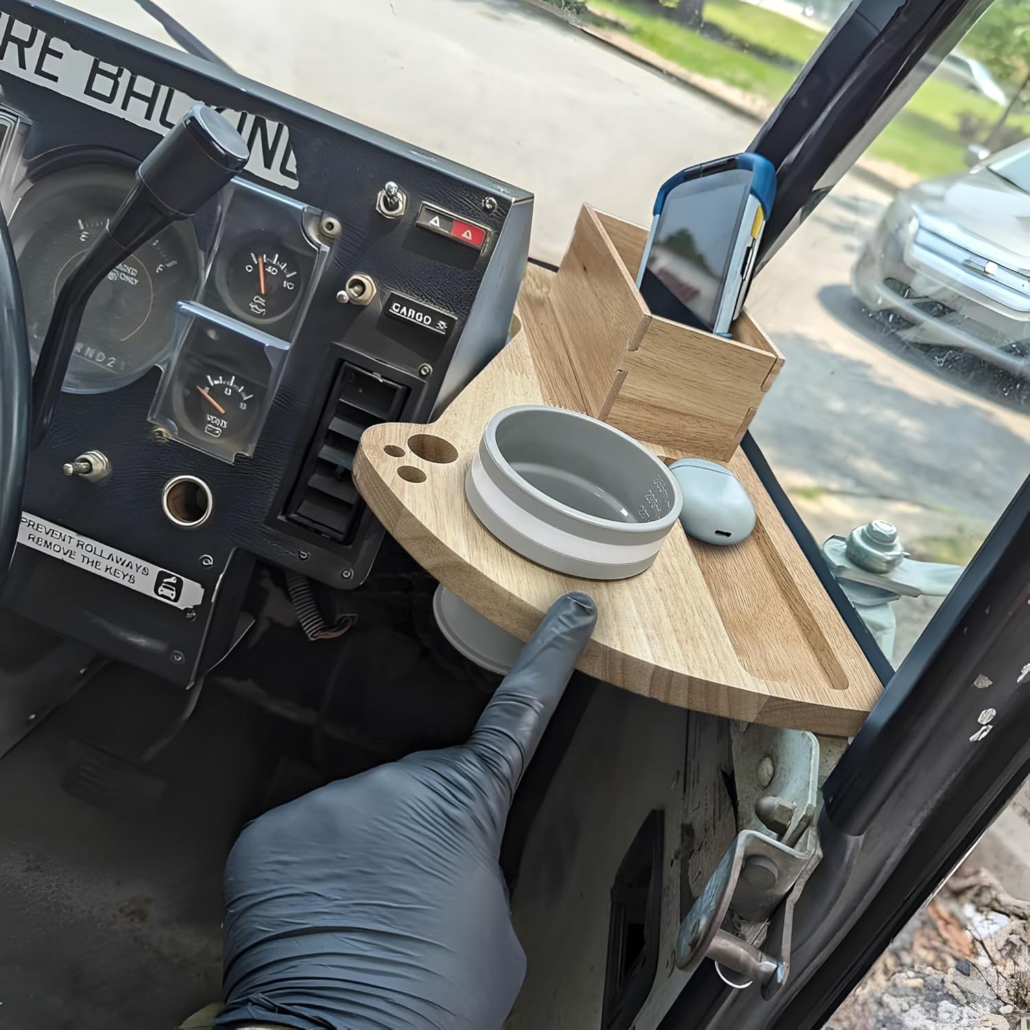 Car Cup Holder Tray for USPS Mail Carrier/LLV Mail Truck, 2 in 1 Detachable LLV Mail Truck Dash Car Tray, Quick and Easy Work, Holds Cup,Scanner,Pen,Marker and A Box for The Forms, Gift for Mailers