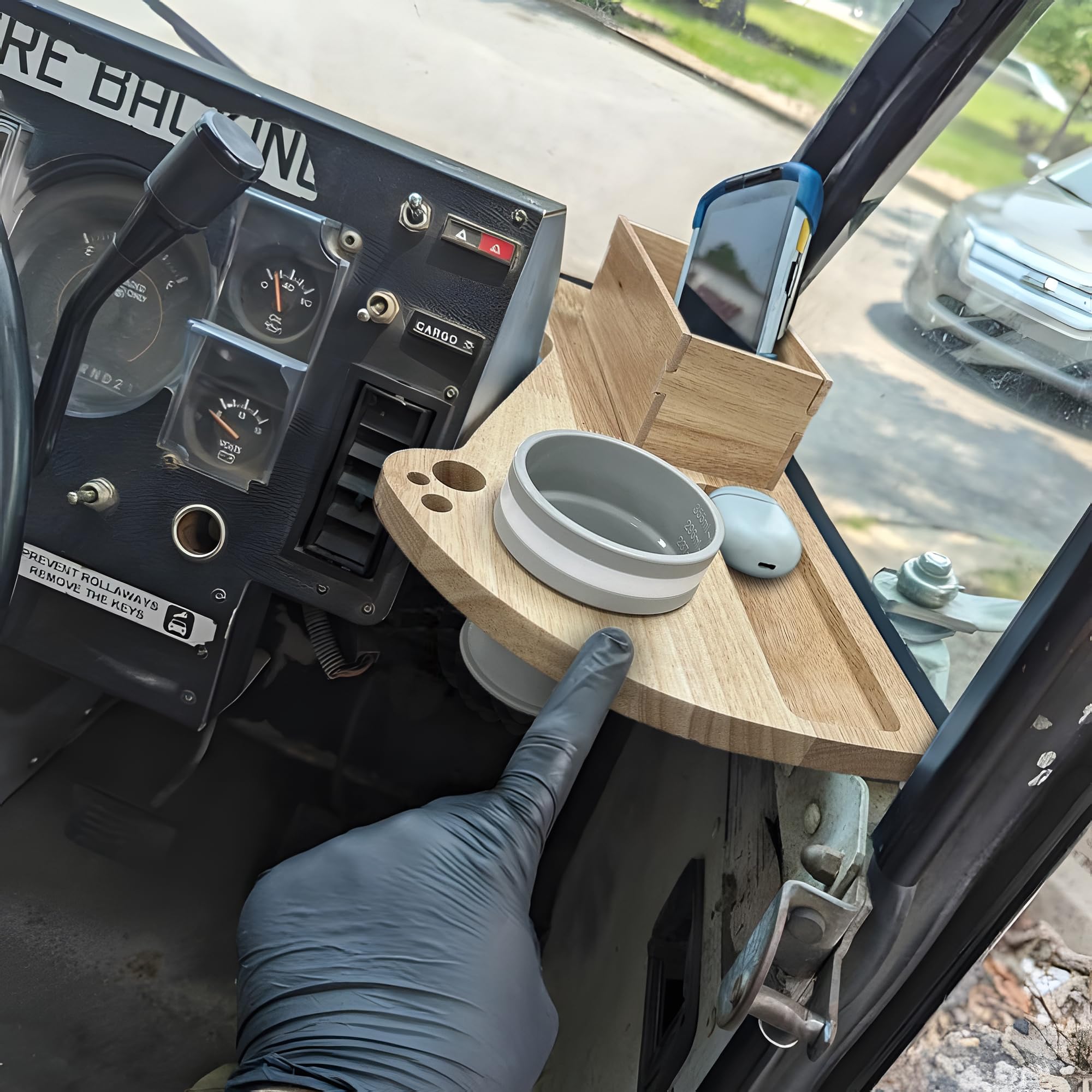 Car Cup Holder Tray for USPS Mail Carrier/LLV Mail Truck, 2 in 1 Detachable LLV Mail Truck Dash Car Tray, Quick and Easy Work, Holds Cup,Scanner,Pen,Marker and A Box for The Forms, Gift for Mailers