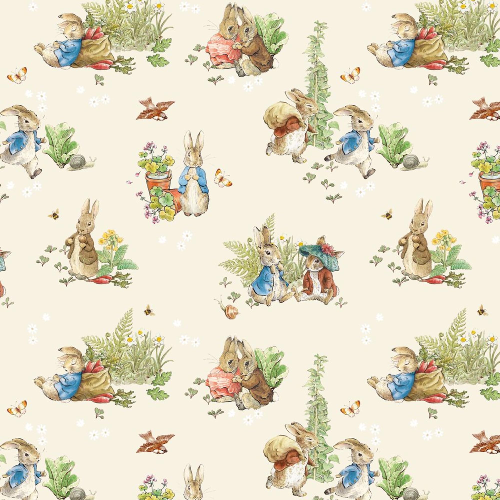Peter Rabbit™ and Benjamin Bunny™ Main Cream Yardage