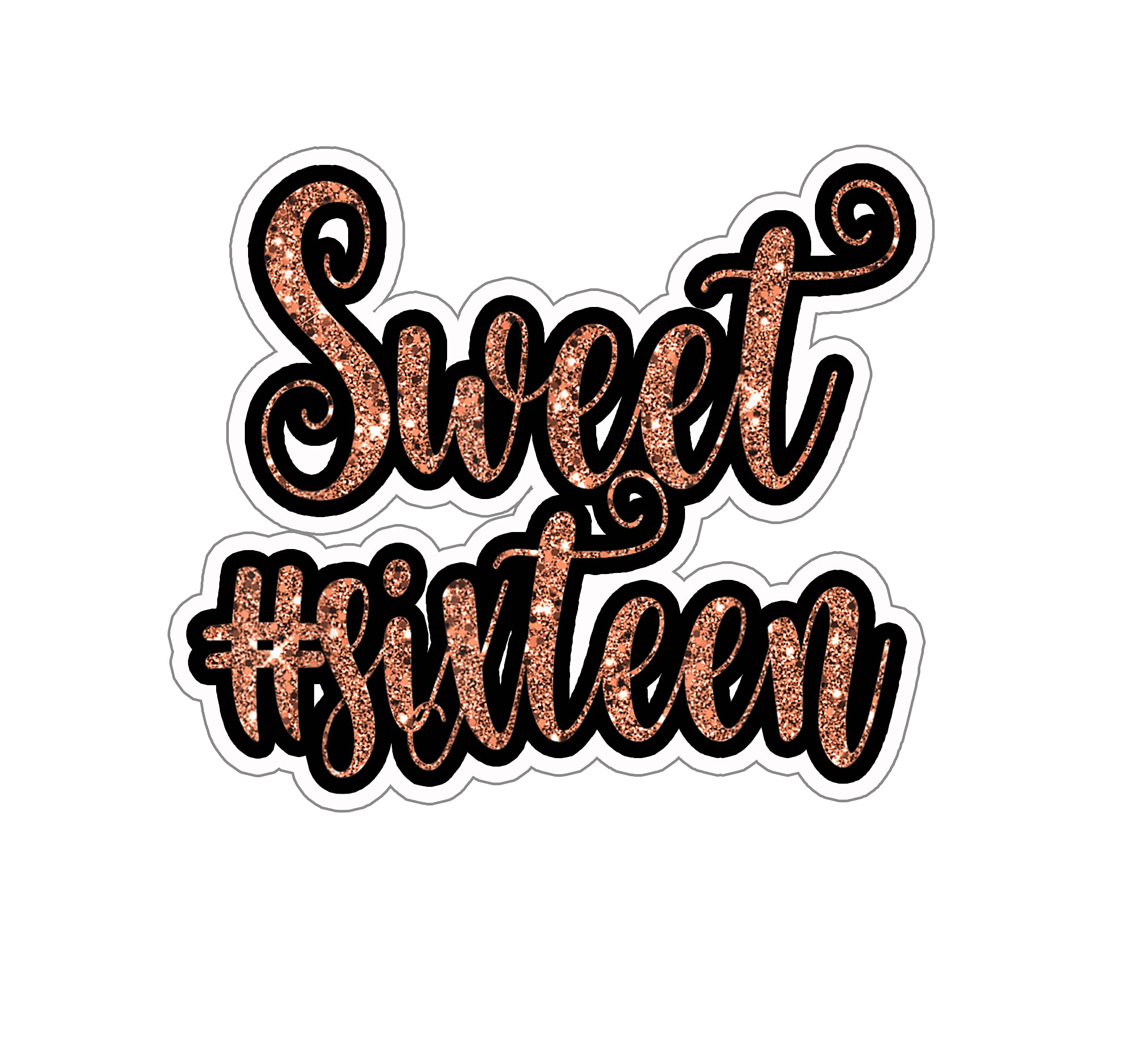 Amazon Com 16th Birthday Gift N Sweet Sixn 16 Rose Sticker Funny Birthday Sticker Laptop Walldecor Toys Games