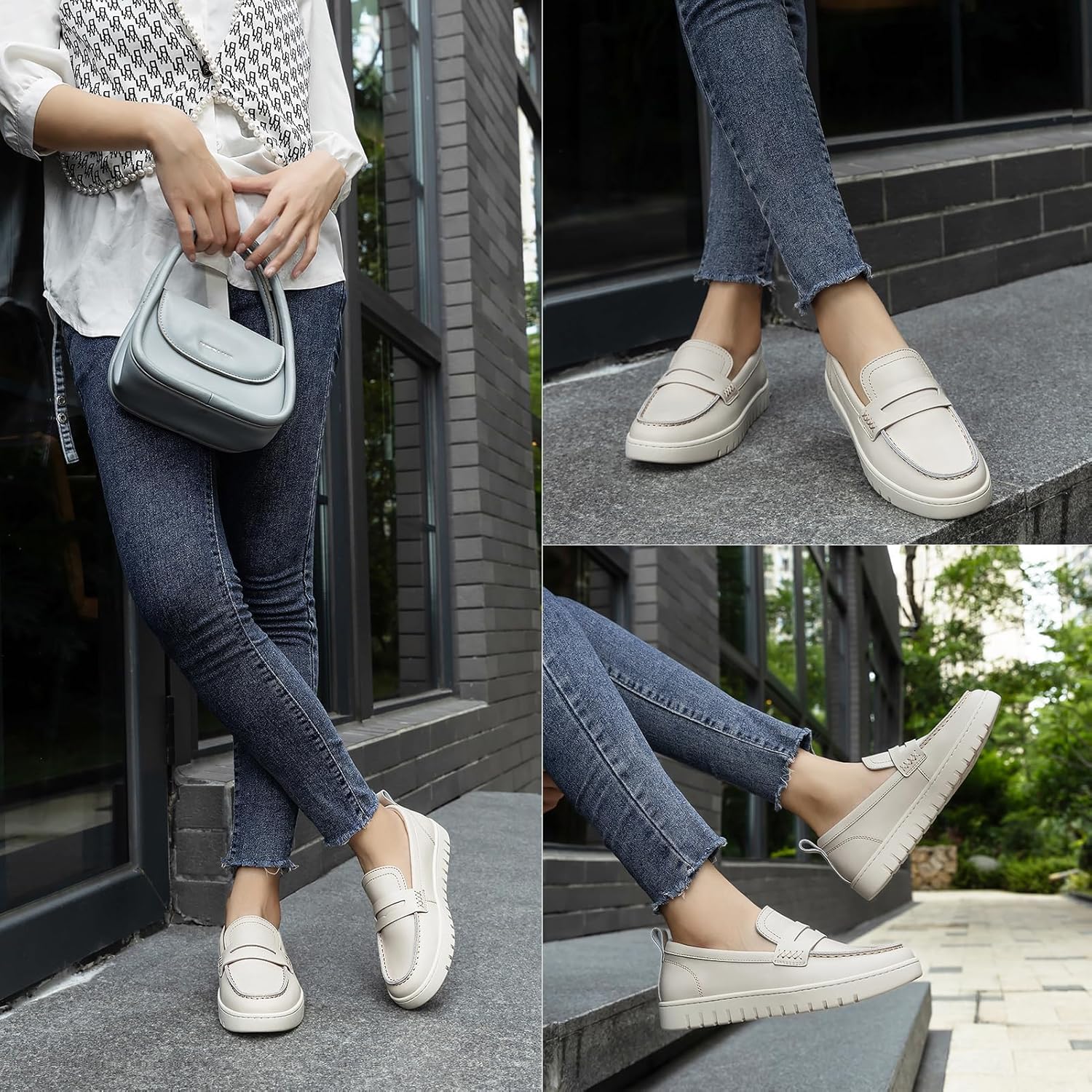 KORDAL Women's Comfortable Classic Penny Loafers Leather Sneakers Casual Slip On Dress Shoes Office Work Everyday Walking Flats Driving Shoes for Women - Image 2