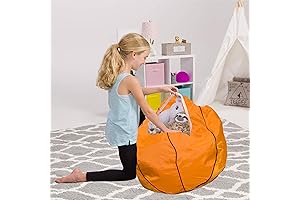 Posh Creations Kids Stuffed Animal Storage Bean Bag Chair Basketball