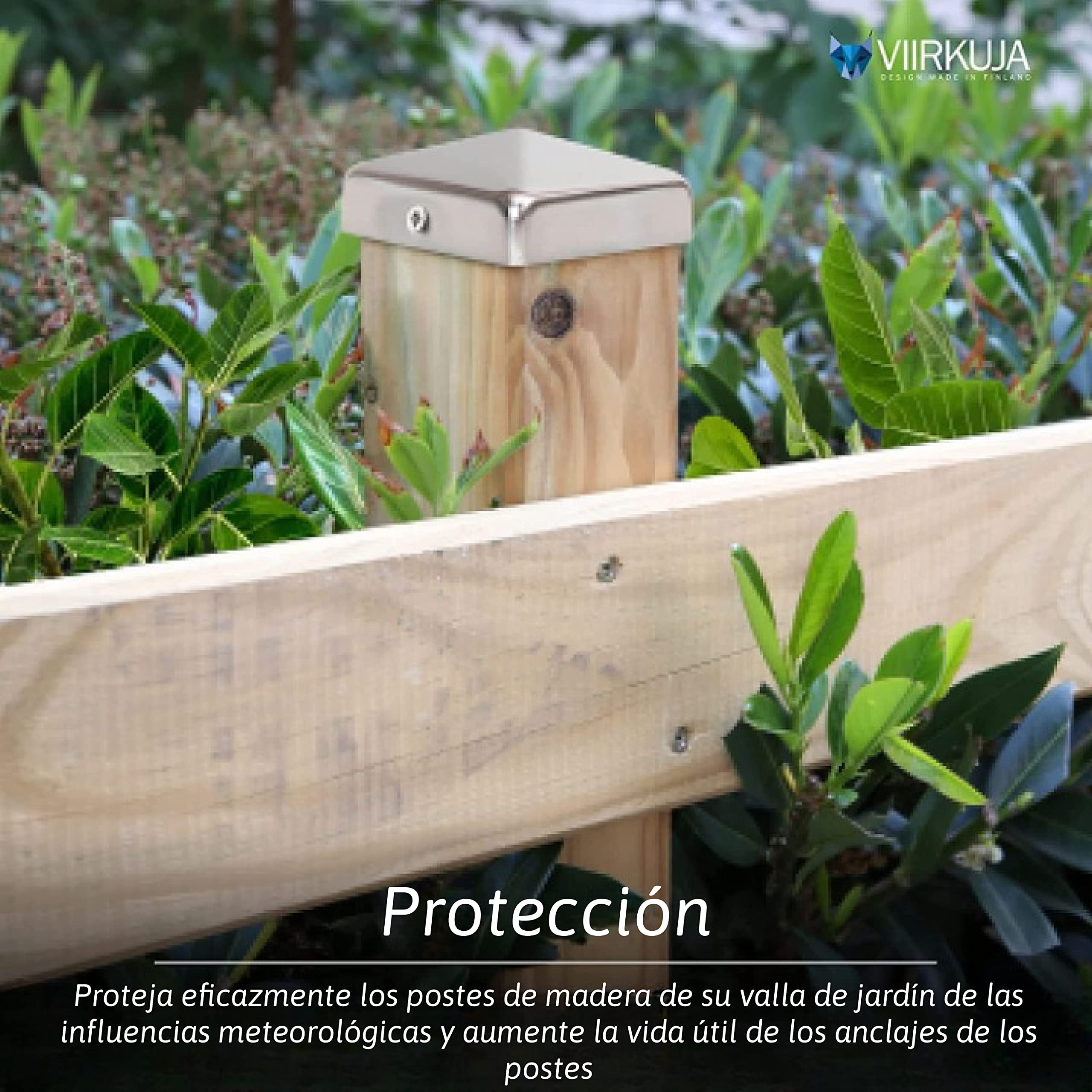 10 tapas para postes de valla (70 x 70 mm) | acero galvanizado | forma pirámide | tapa para postes de madera | acero galvanizado | forma pirámide | tapa para postes de madera con tornillos VIIRKUJA