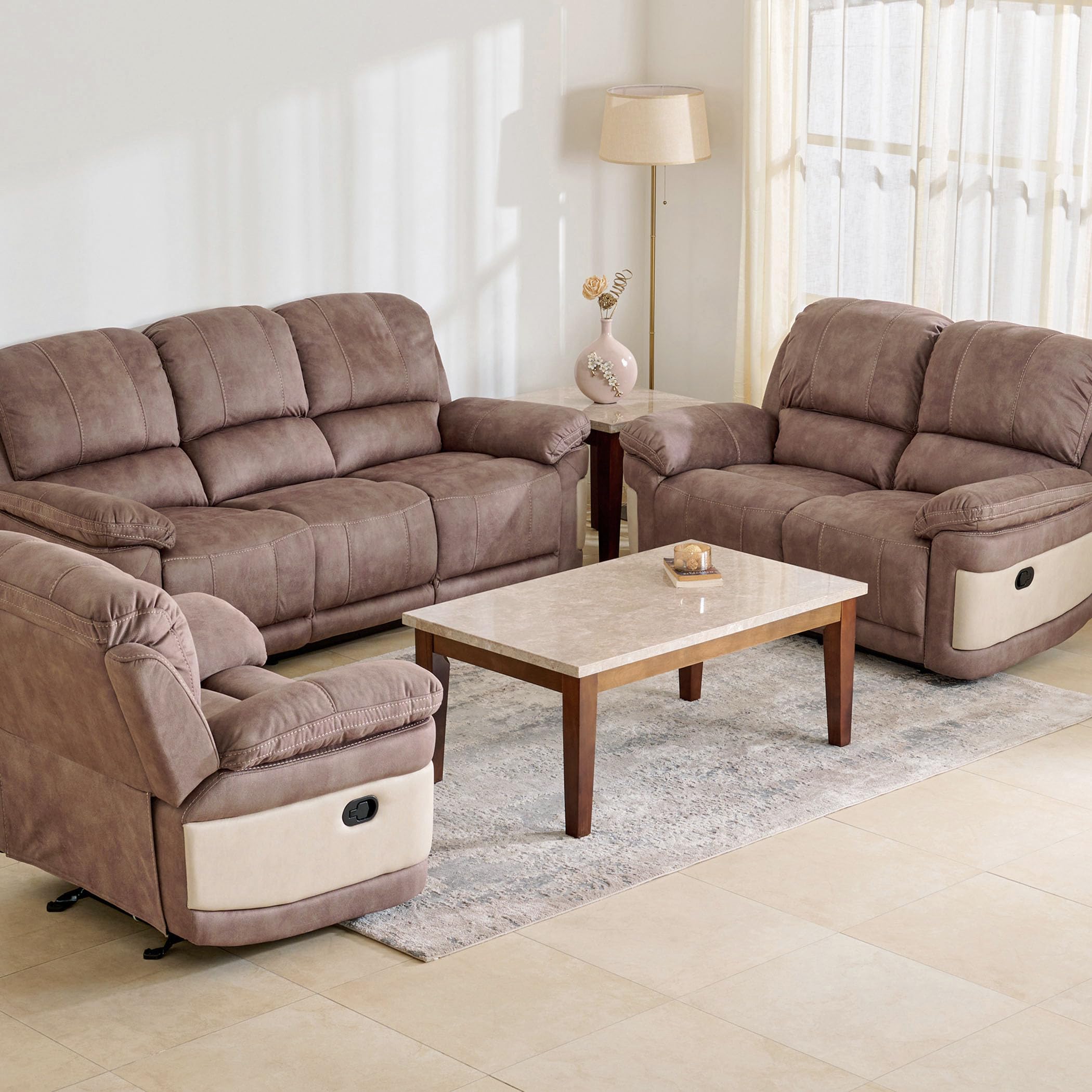 Home Centre Dawson Fabric Seater Recliner Set Desertcart