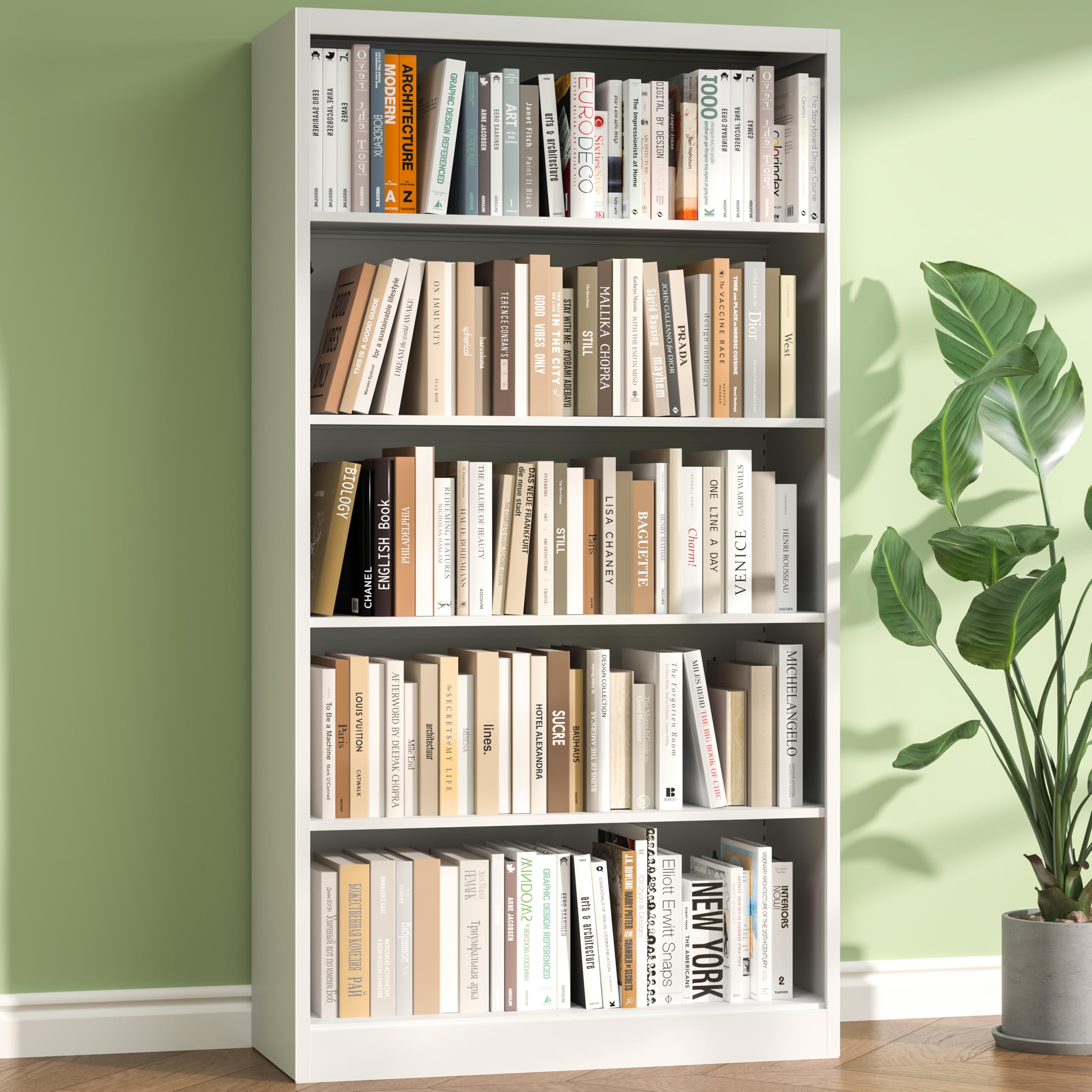 Heavy-Duty Metal Bookcase with Adjustable Shelves