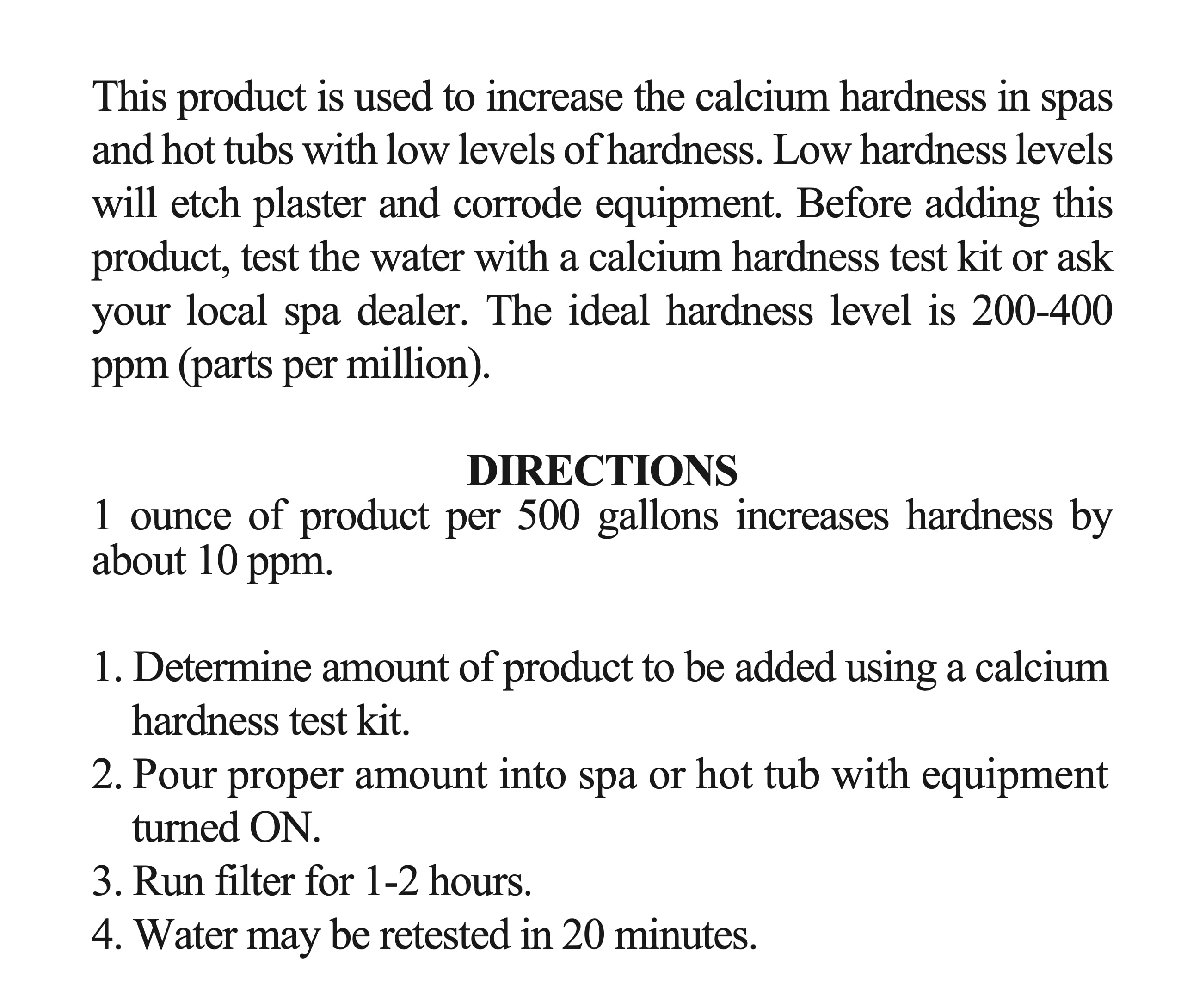 SpaChoice 472-3-5031 Bain à remous augmentant la dureté du calcium, 414 ml