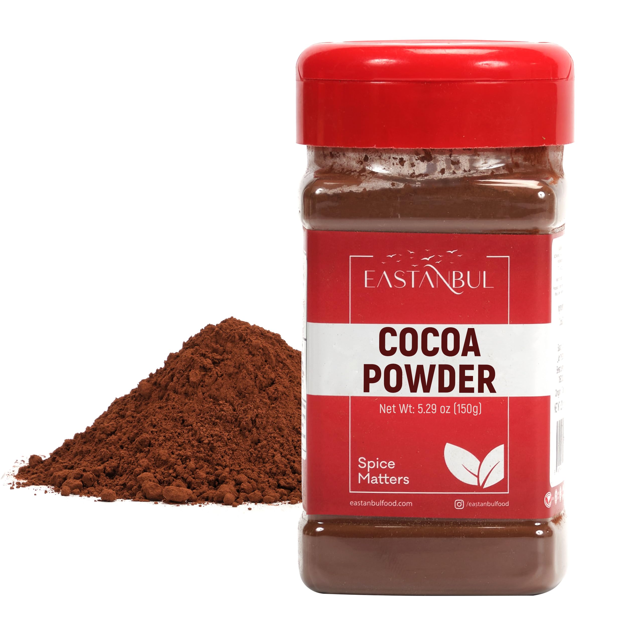 Eastanbul Cacoa Powder, 5.29oz, Raw Cacao Powder, Cocoa for Baking and Smoothies, Unsweetened, Unprocessed Cocoa, Sugar Free, Natural, Vegan,Gluten Free, Non-GMO