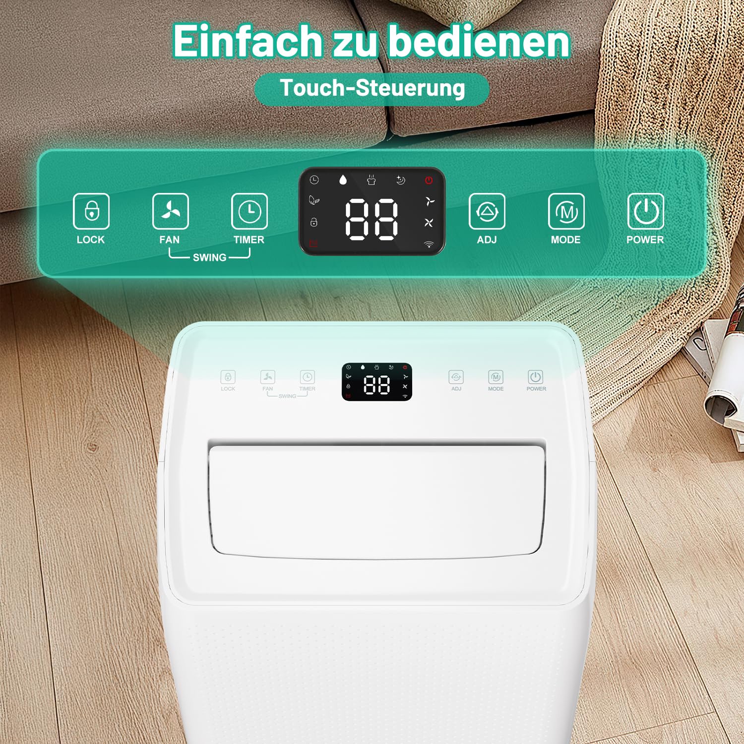 Eulenke Osuszacz powietrza 26 l/dzień, sterowanie przez WiFi/aplikację, osuszacz elektryczny z 3 trybami pracy, wyświetlacz cyfrowy, zdejmowany zbiornik na wodę i wąż odpływowy, timer 24 h, cichy