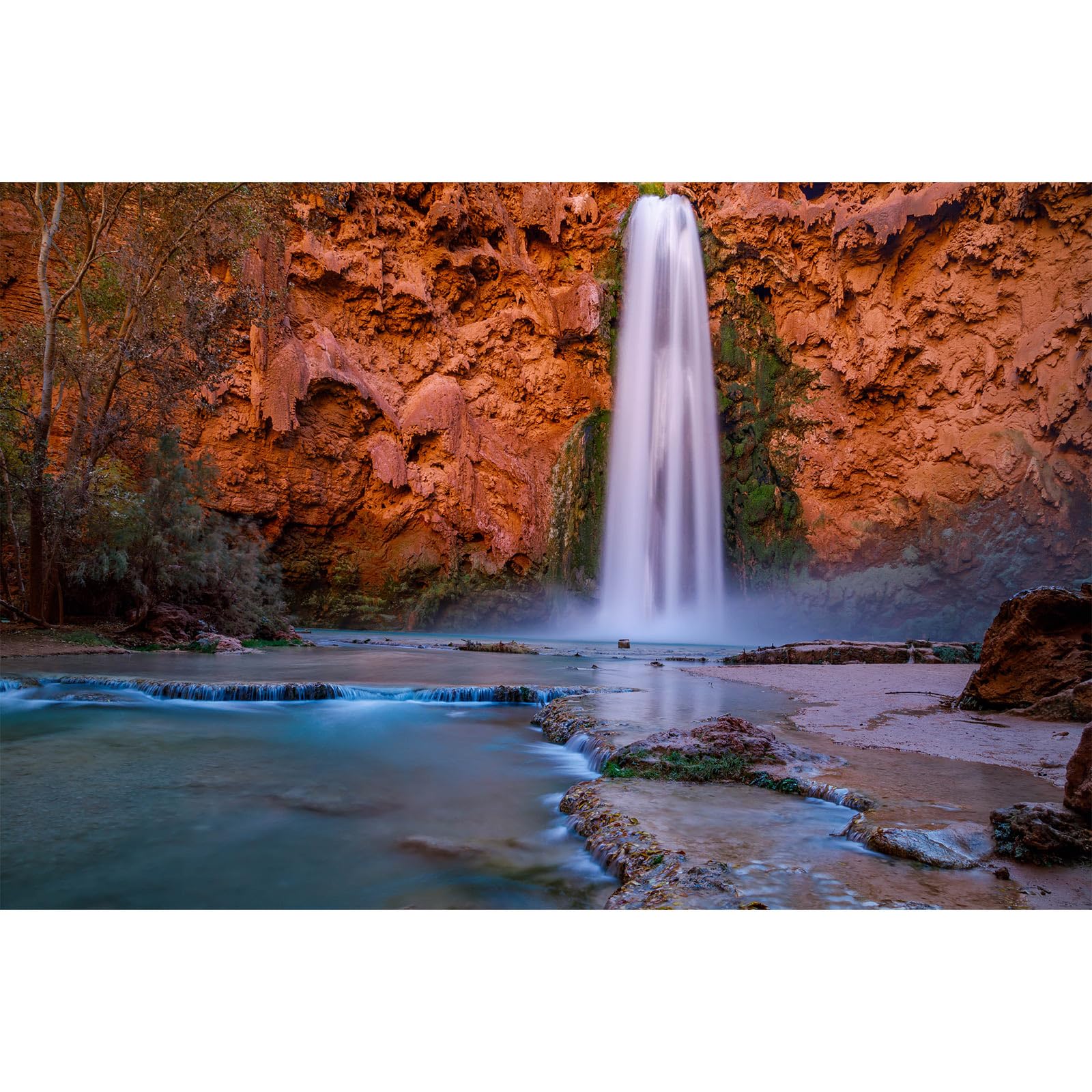 Falls Sunset Aquarium Background Waterfall Landscape Terrarium Backgrounds Natural Jungle Sunset Waterfall Fish Tank Background Waterfall Forest Landscape Reptile Tank Enclosure Backgrounds 30x18in