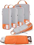BAGSMART 6 Set Compression Packing Cubes, Lightweight Vacation Travel Essentials, Travel Accessories for Suitcase Organizer Bags Set, Durable Luggage Organizer Travel Bags