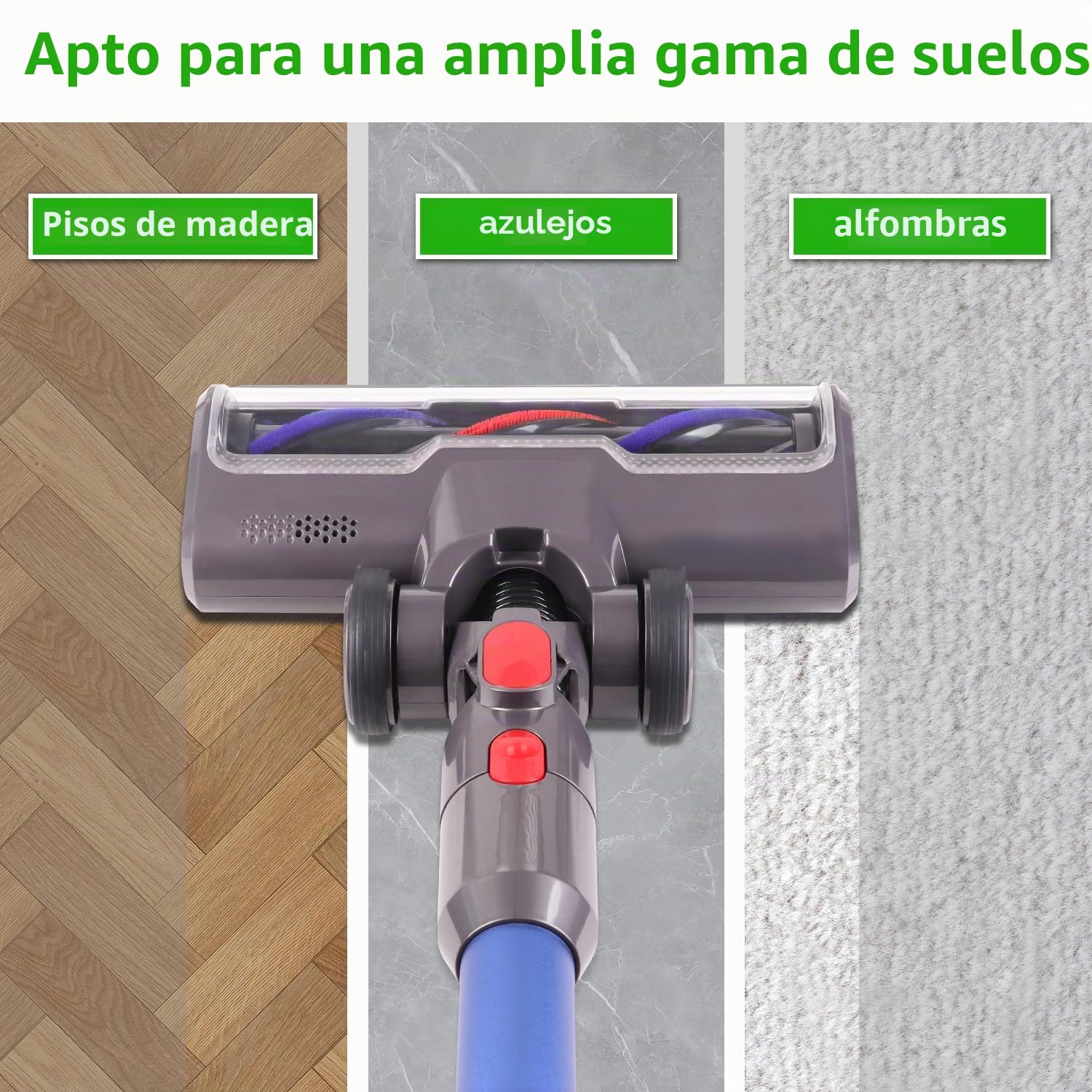 Kit de repuesto de cepillo para aspiradora Dyson V11, V10, V8, V7, V15, con boquilla de suelo, luces frontales, 2 rodillos de repuesto para alfombra y suelo duro, SV10, SV12, SV15, SV18
