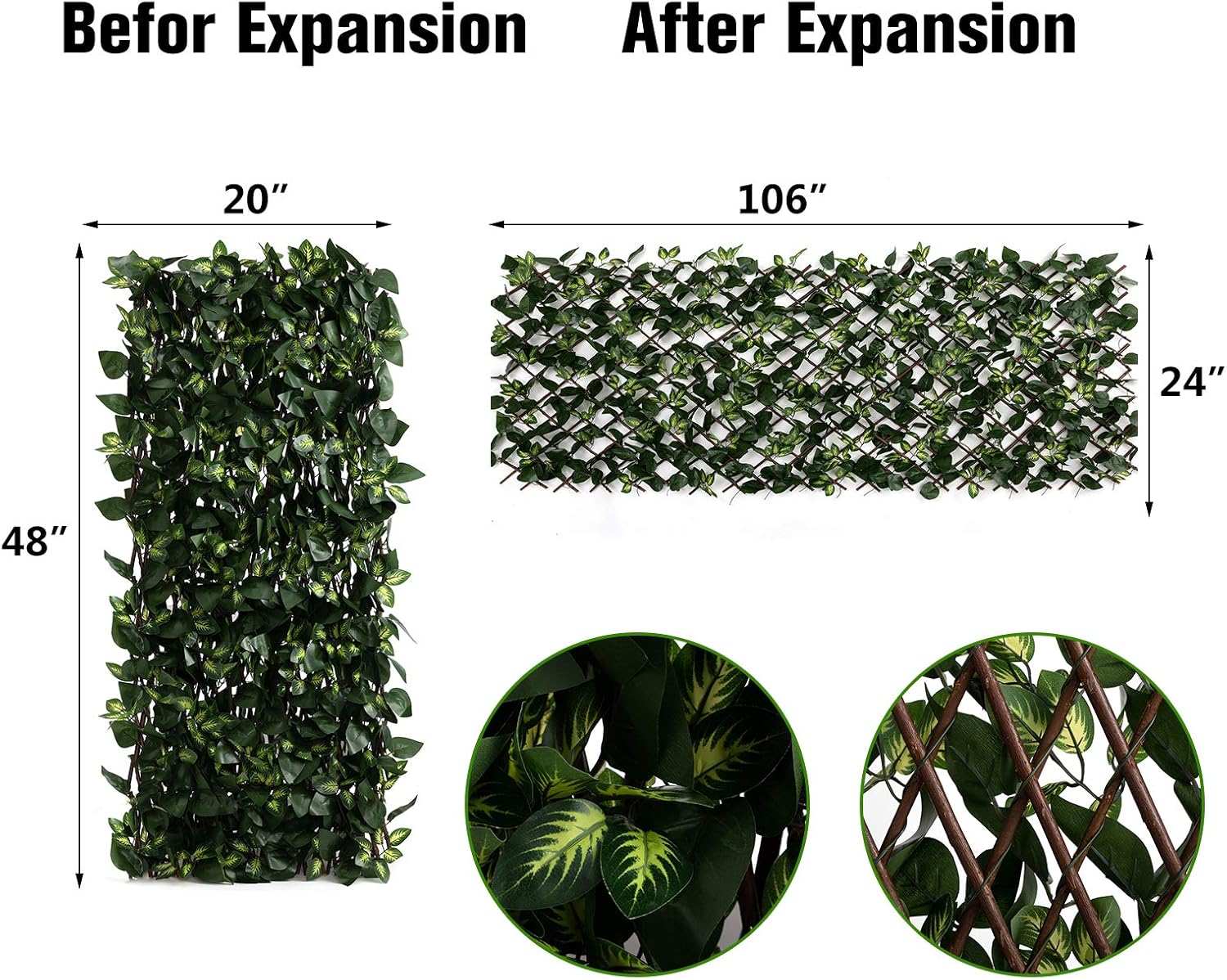 Buy DOEWORKS Expandable Fence Privacy Screen for Balcony Patio Outdoor