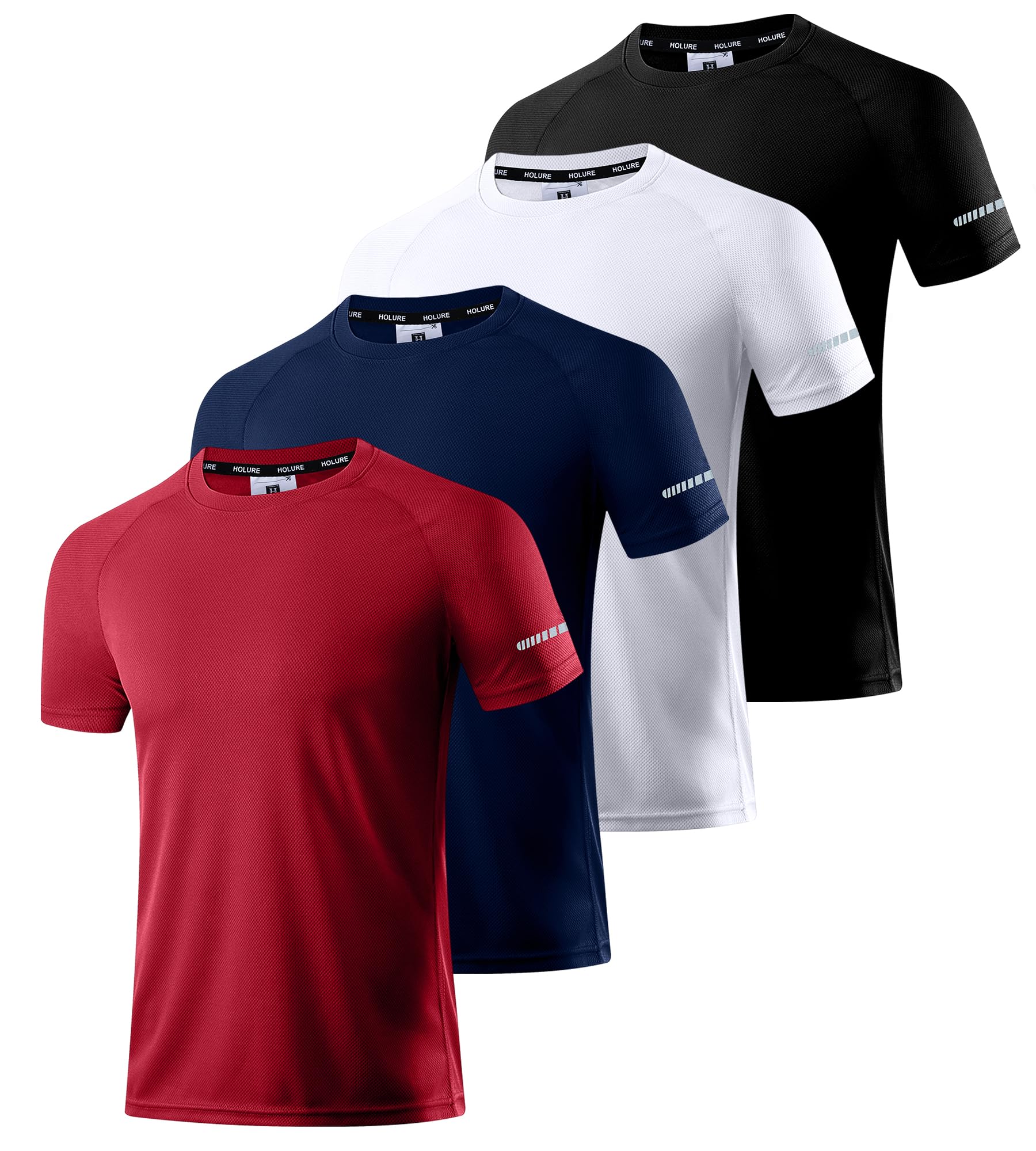 Herren Activewear T-Shirts 1/3/4/5/6er Pack | Slim Fit Sport Shirts | Atmungsaktiv, Schnelltrocknend & Leicht | mit Reflektierenden Details für Fitness, Laufen & Training