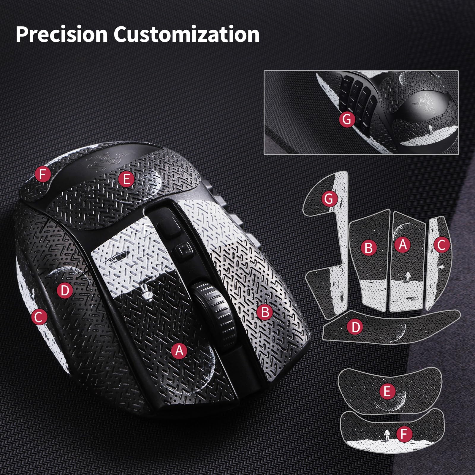 Amazon.co.jp: immoenuc マウスグリップテープステッカー Razer Naga