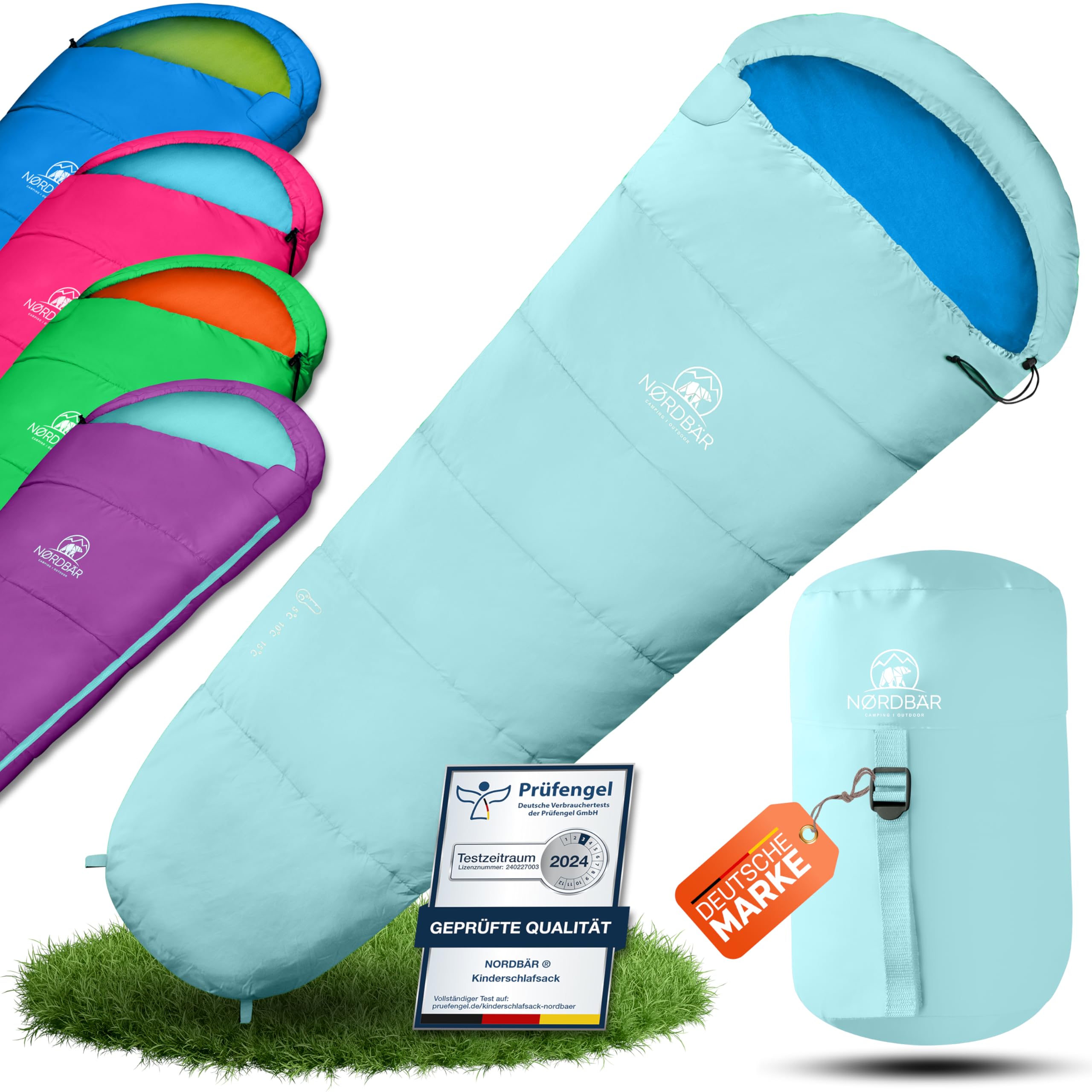 NORDBÄR Kinderschlafsack Mumienschlafsack leicht & warm