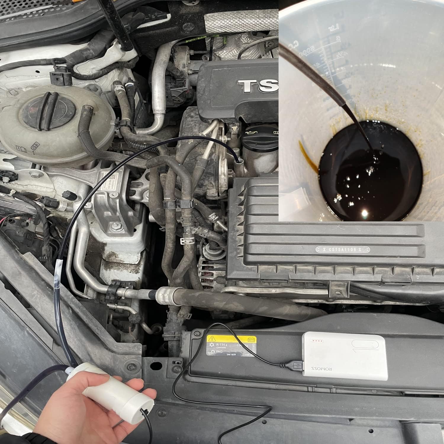 Oil Pump Extractor Portable Fluid Change Syringe with Hose Automotive Engine Oil Pump Water Fluid Change Tool No Mess No Leaks No Overfills 5V DC USB