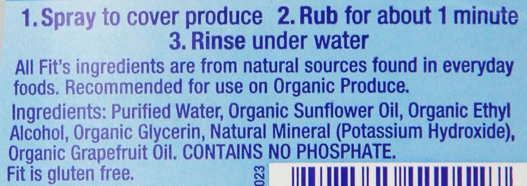 Fit Organic Produce Wash, 12 Oz Spray, Fruit and Vegetable Wash & Pesticide/Wax Remover (Pack of