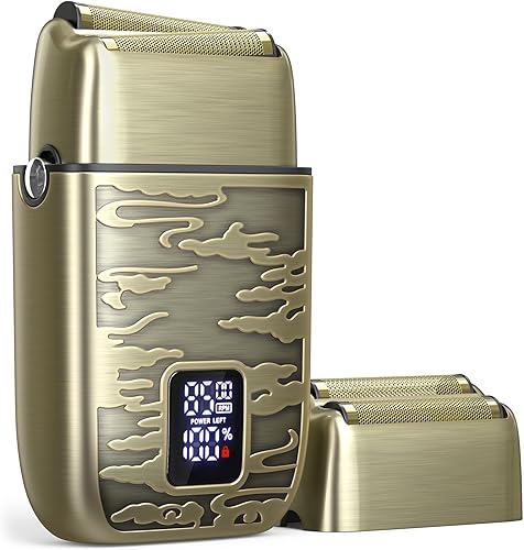 GLAKER Afeitadoras eléctricas para hombres, afeitadora de peluquería para hombre con diseño impermeable IPX6 y hoja de repuesto adicional,