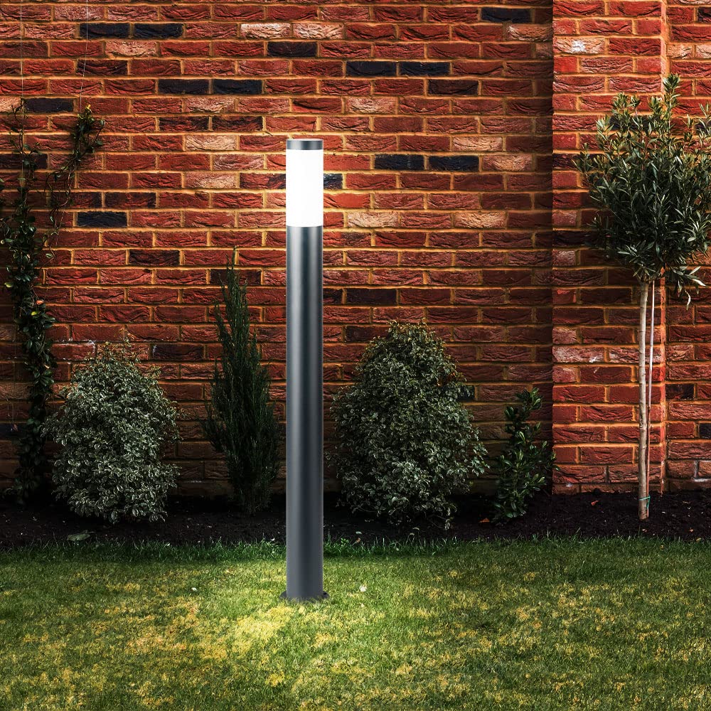Smart Home RGB LED Außen Steh Lampe Edelstahl Säule Garten Wege Beleuchtung dimmbar Rasen Blumenbeet Vorgarten Stand Leuchte Sprachsteuerung App steuerbar über Handy