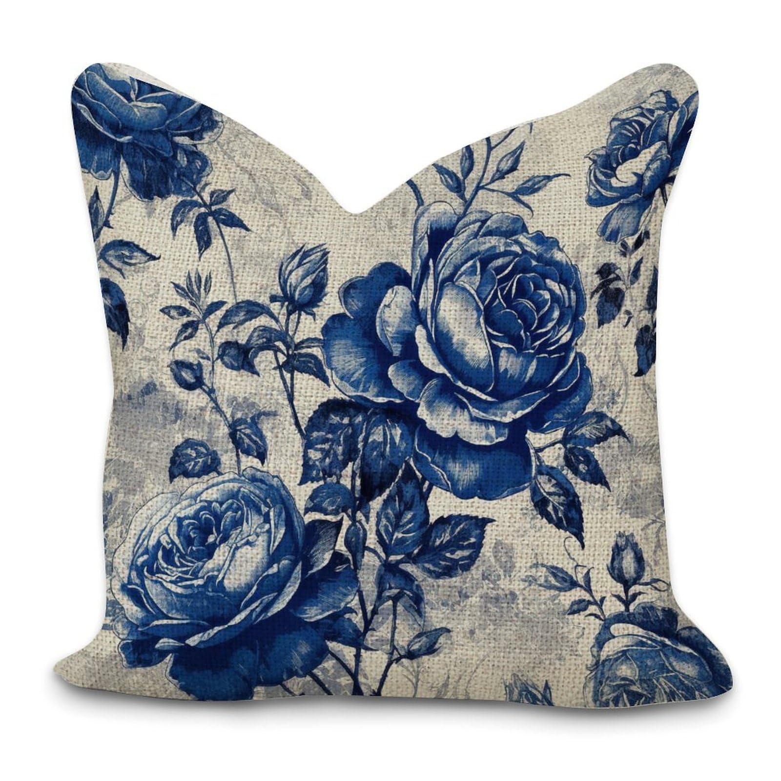 Chinese Style Chinoiserie Blue And White Porcelain Floral Decorative Pillow Covers 16x16in Asian Style Pillowcase Throw Cushion Cover Cases for Couch Sofa Bed Living Room Home Decoration — image 1