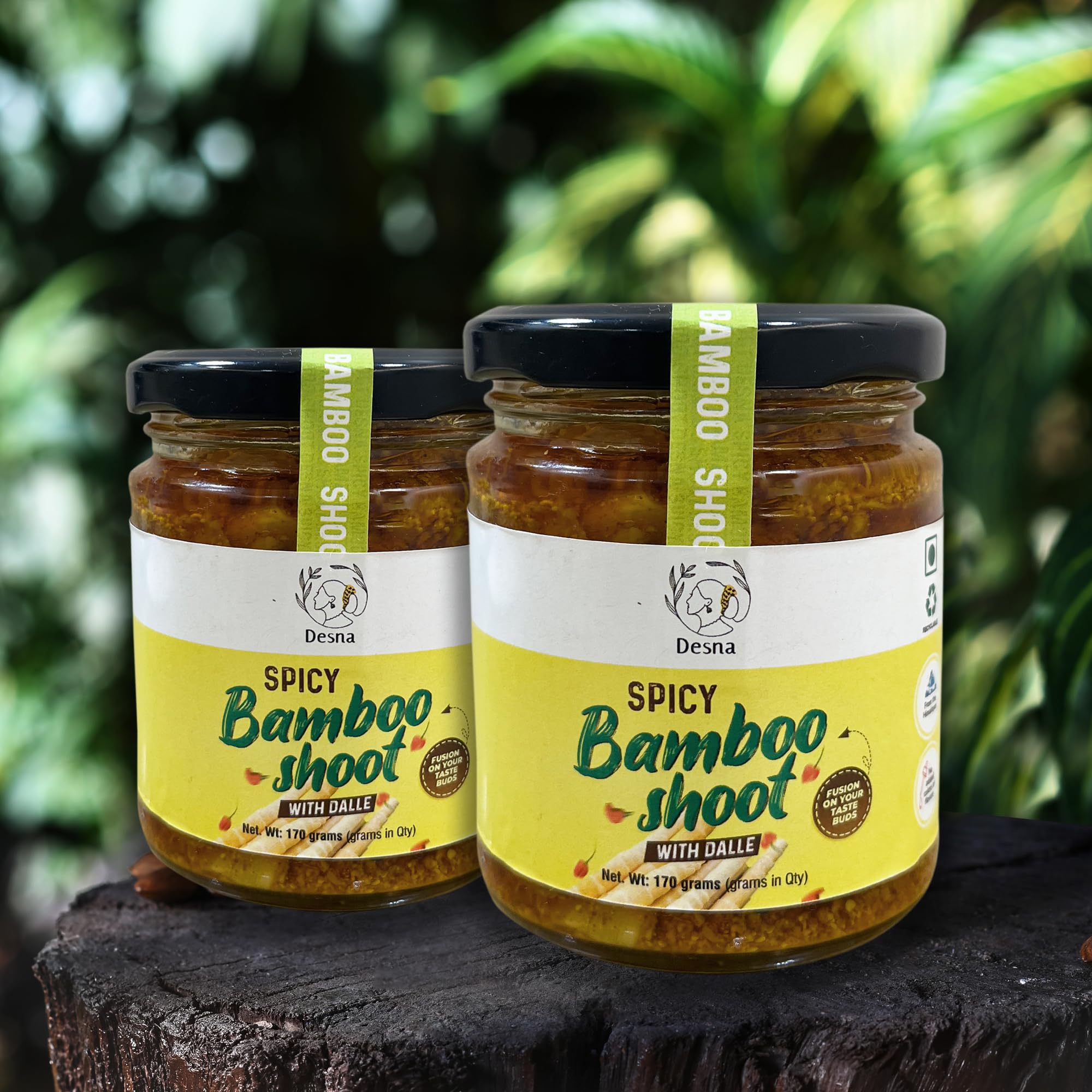 Desna Spicy Bamboo Shoot With Dalle Achar | (340 Gm) Pack Of 2 | Nepali bamboo shoot with red chilli | pickles | Pahadi | himalaya pickles | Perfect With Rice And Curries