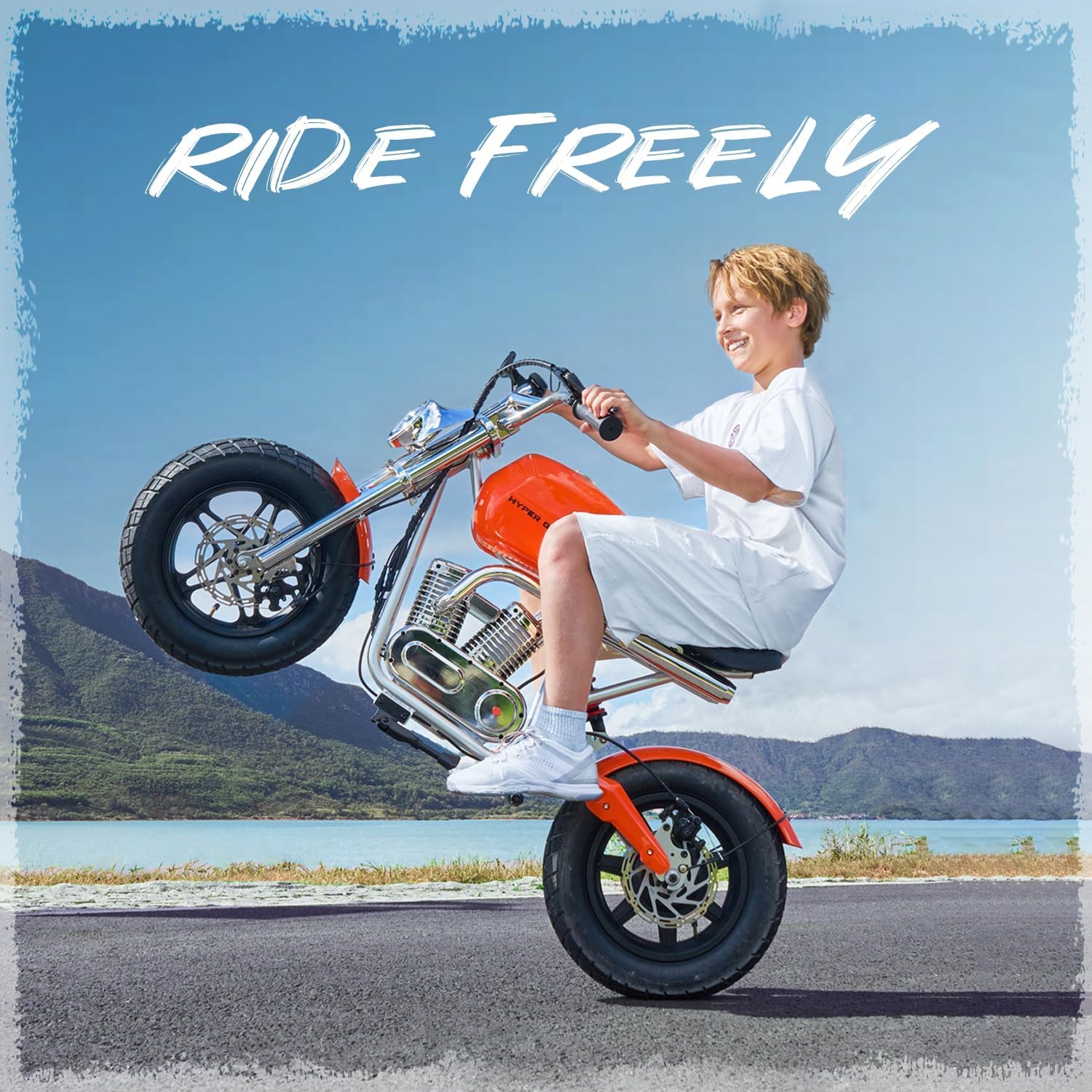HYPERGOGO S9 Plus Elektro Motorrad Kinder, Elektromotorrad für Kinder 6-12 | Mit 3 Geschwindigkeiten, bis zu 16 km/h, 30 km Reichweite und 14-Zoll-Luftreifen (Schwarz)