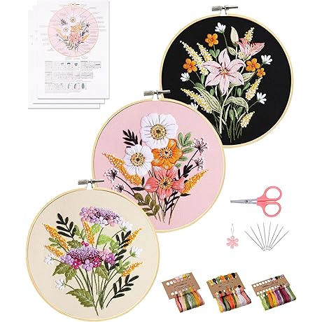 Santune 3 Sets Embroidery Starter Kit: Elevate Your Embroidery Journey