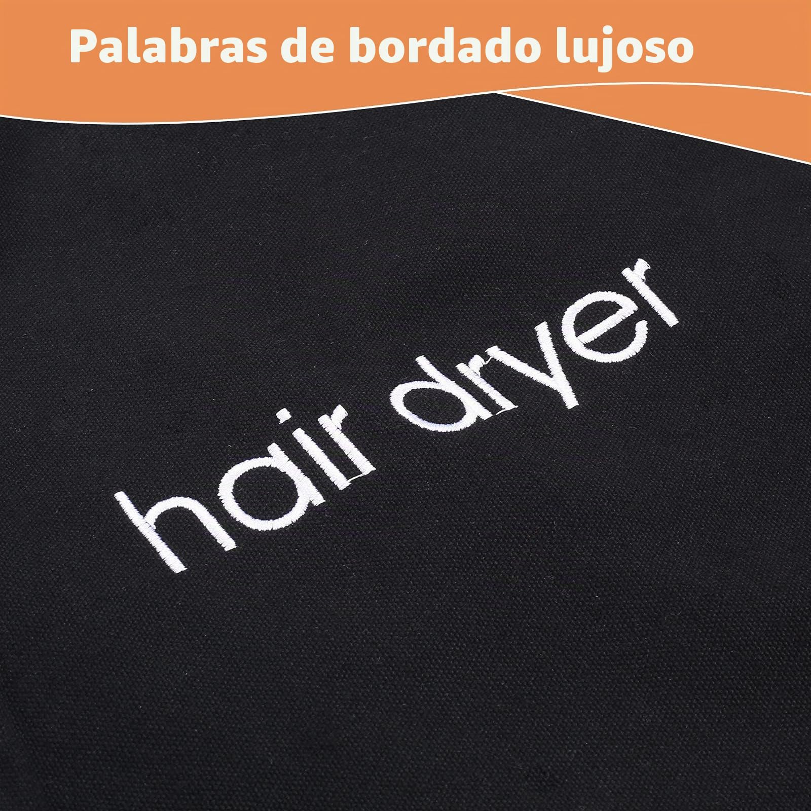 Bolsas para secador de pelo con cordón, bolsa para viaje, para guardar las cosas del baño, 30 x 34 cm (negra)