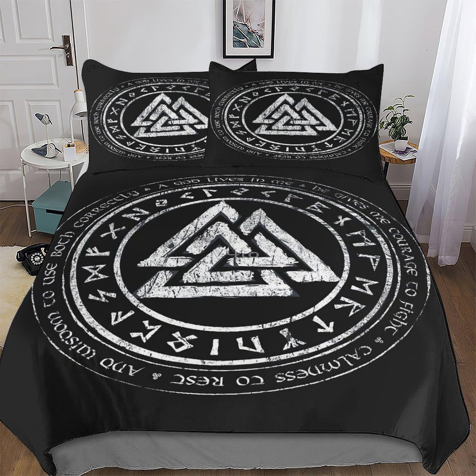 Pazzk Viking Myth-27 Viking Myth 3D Printed Duvet Cover Set With Pillowcase Soft Microfiber Bedding Set Comforter Cover For Adults Teenager Kids 3Pcs With Zipper Closure Quilt Covers King (220X240cm)