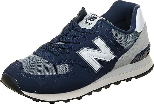 New Balance Unisex 574 V2 Lace-Up Sneaker, White/Navy/White, 10.5 US Men
